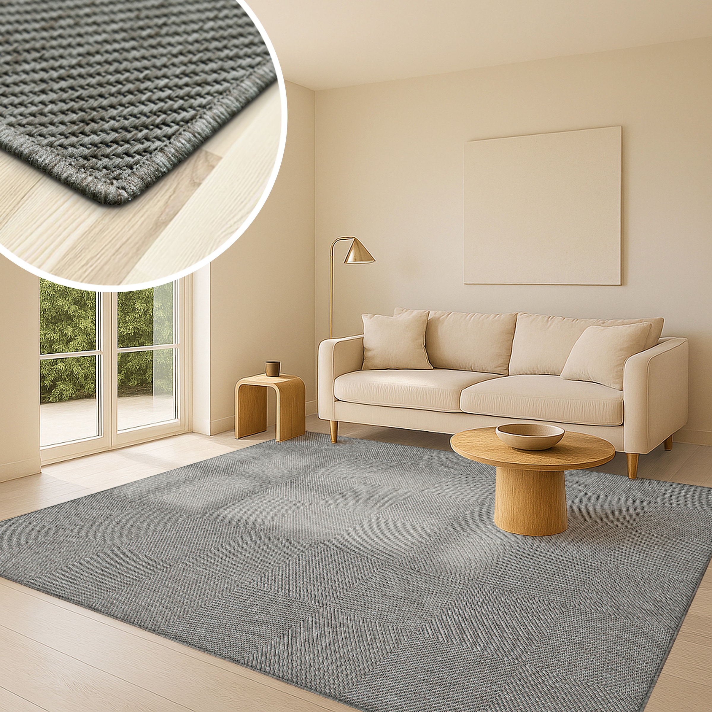 GOODproduct Teppich »Anna, auch als Läufer erhältlich« rechteckig 3 mm Höhe In- und Outdoor geeignet, Sisal-Optik, Wetterfest & UV-beständig