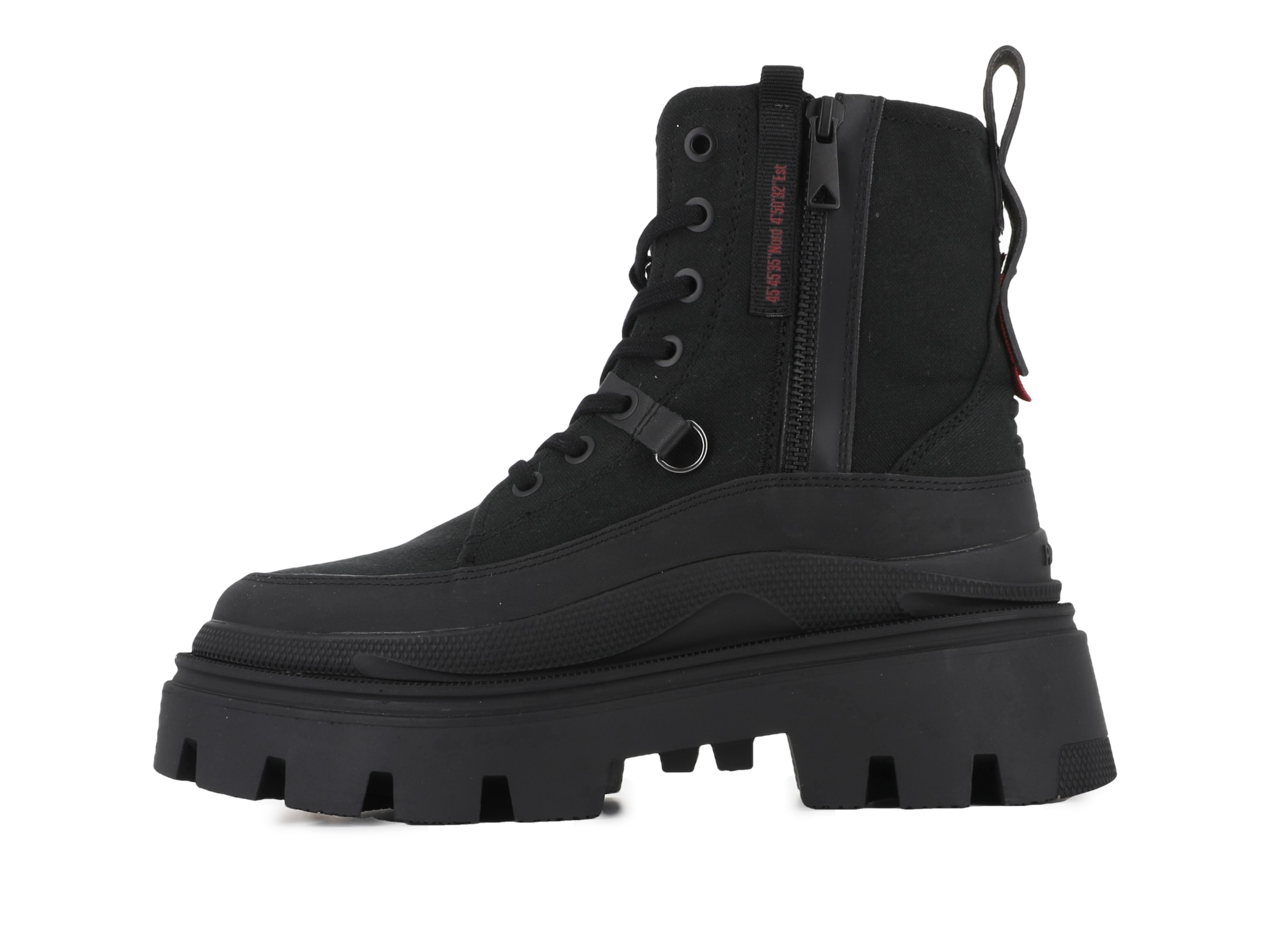 Palladium Schnürboots »PALLASQUAD ZIP TX«, Chunky Boots, Schnürstiefel mit Plateausohle aus Canvas