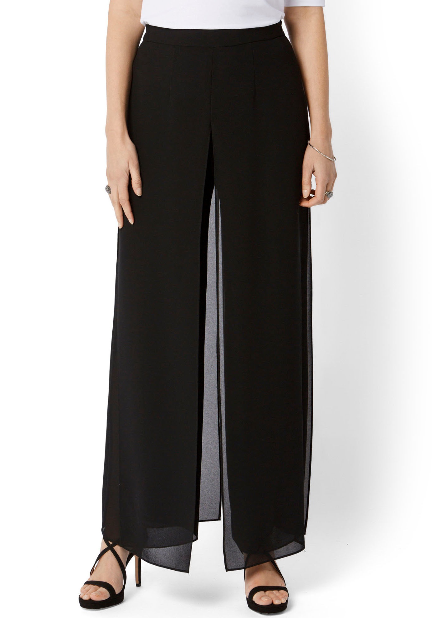 Image of HERMANN LANGE Collection Palazzohose »Carrie«, mit Chiffon-Überwurf bei Ackermann Versand Schweiz