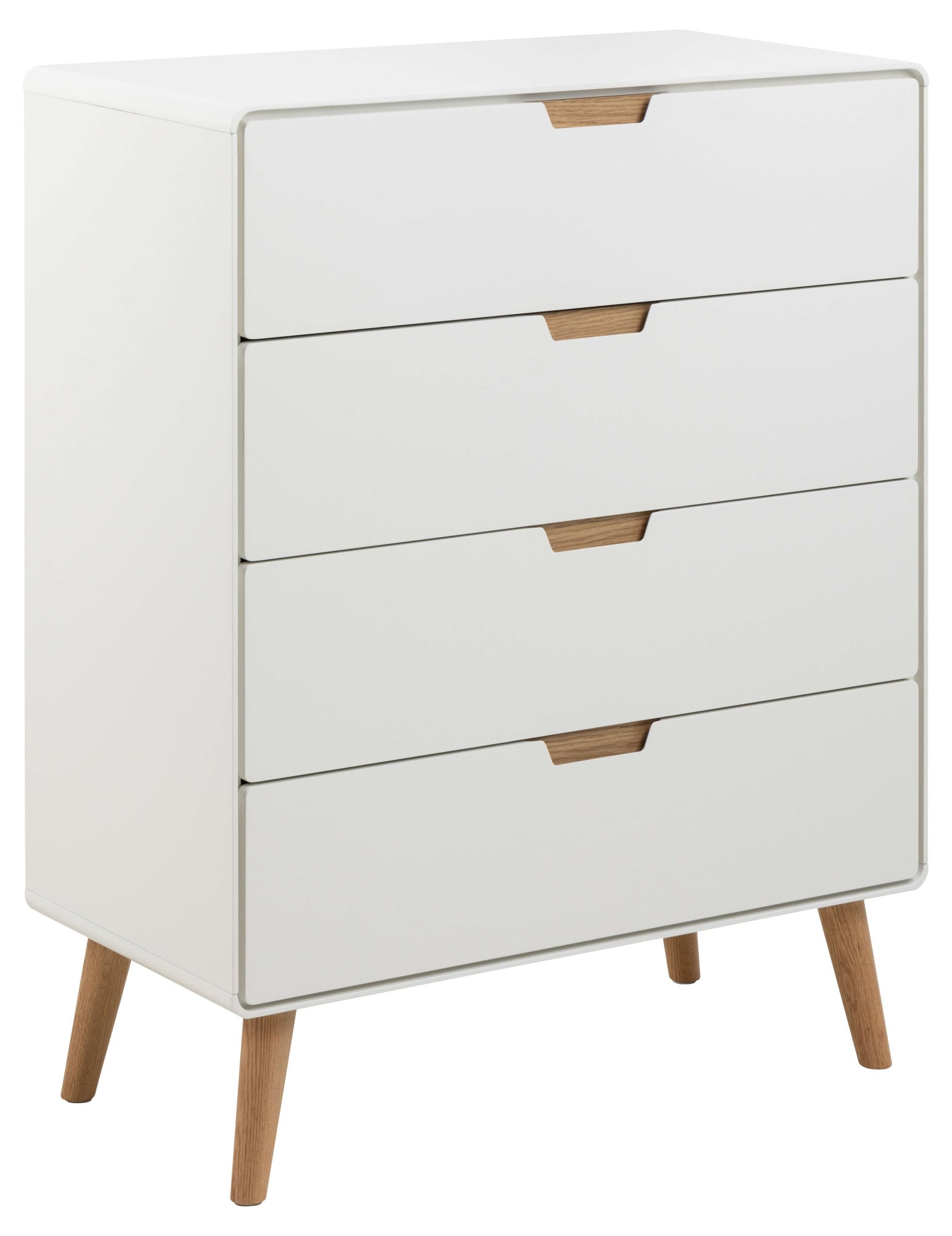 Image of ACTONA GROUP Highboard "Lowell" 4 Schubladen mit Dämpfung, nordischer Stil, Weiss, B: 100 cm