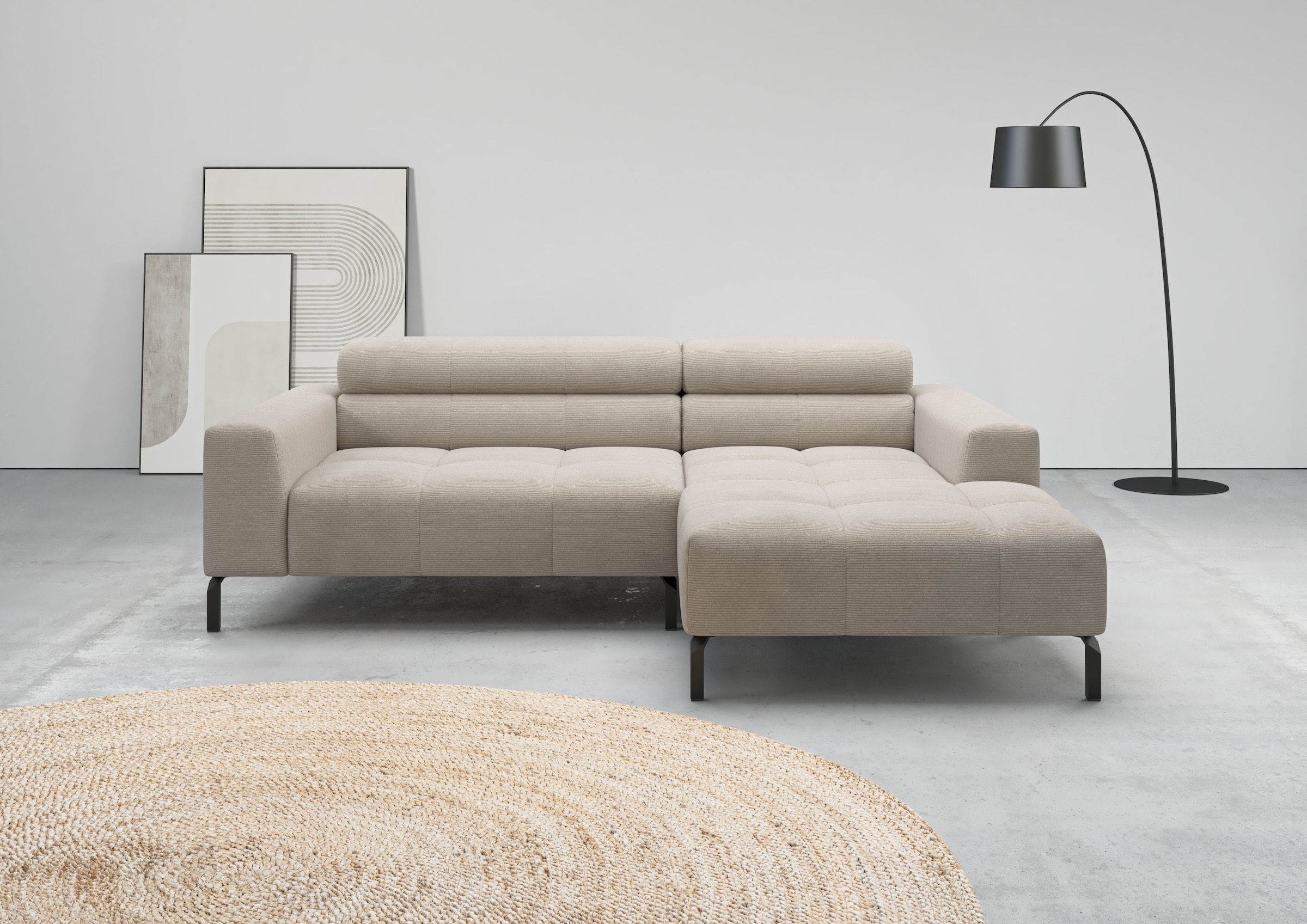 Image of Home affaire Ecksofa "Claya, 223 cm breit, L-Form, Kopfteilverstellung"