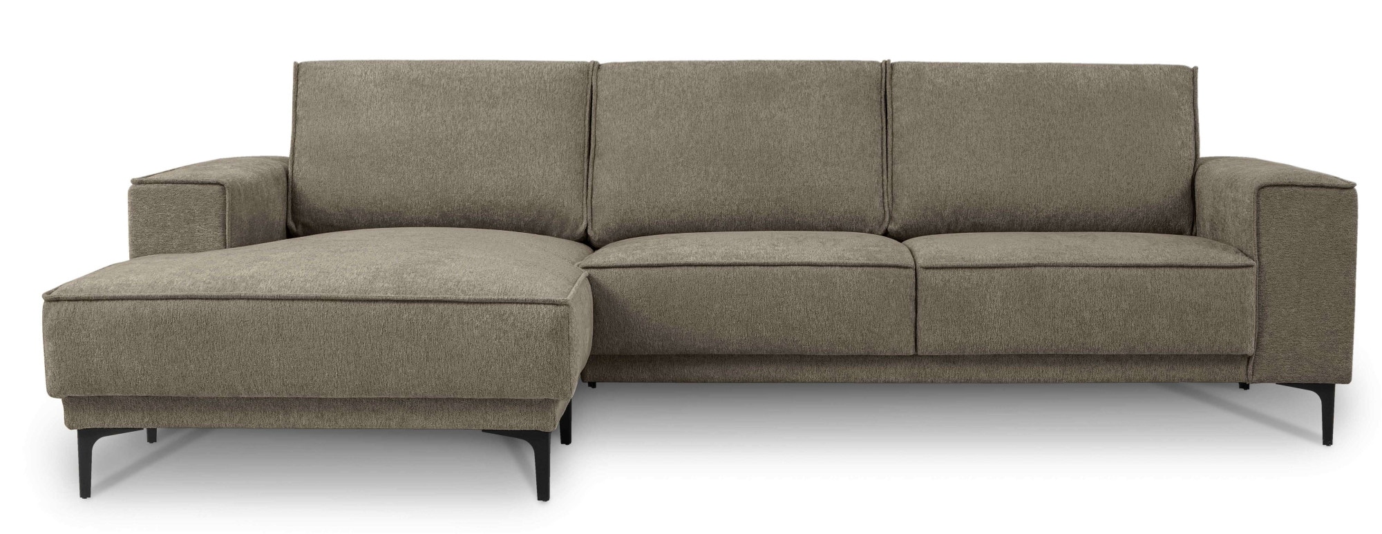 Places of Style Ecksofa »Polsterecke Oland, Struktur, Flachgewebe, Luxus-Microfaser, Boucle«, L-Form, 280 cm, Wellenunterfederung, Skandi-Design, Metallfüsse