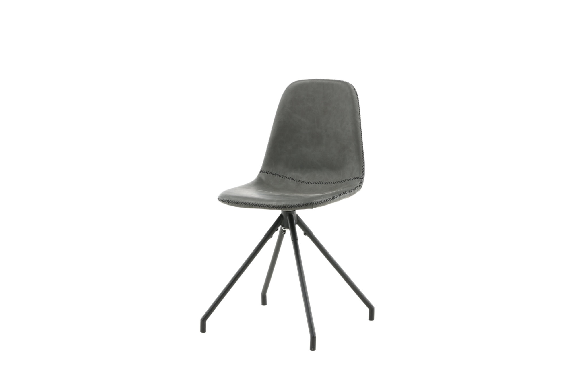 Venture Home Chaise de salle à manger »Polar, 2er-Set drehbare Esszimmerstühle in Schwarz-PU, mit Steppung« () 2 cuischaise pivotante, aspect cuir, pieds en métal, coutures décoratives, élégant