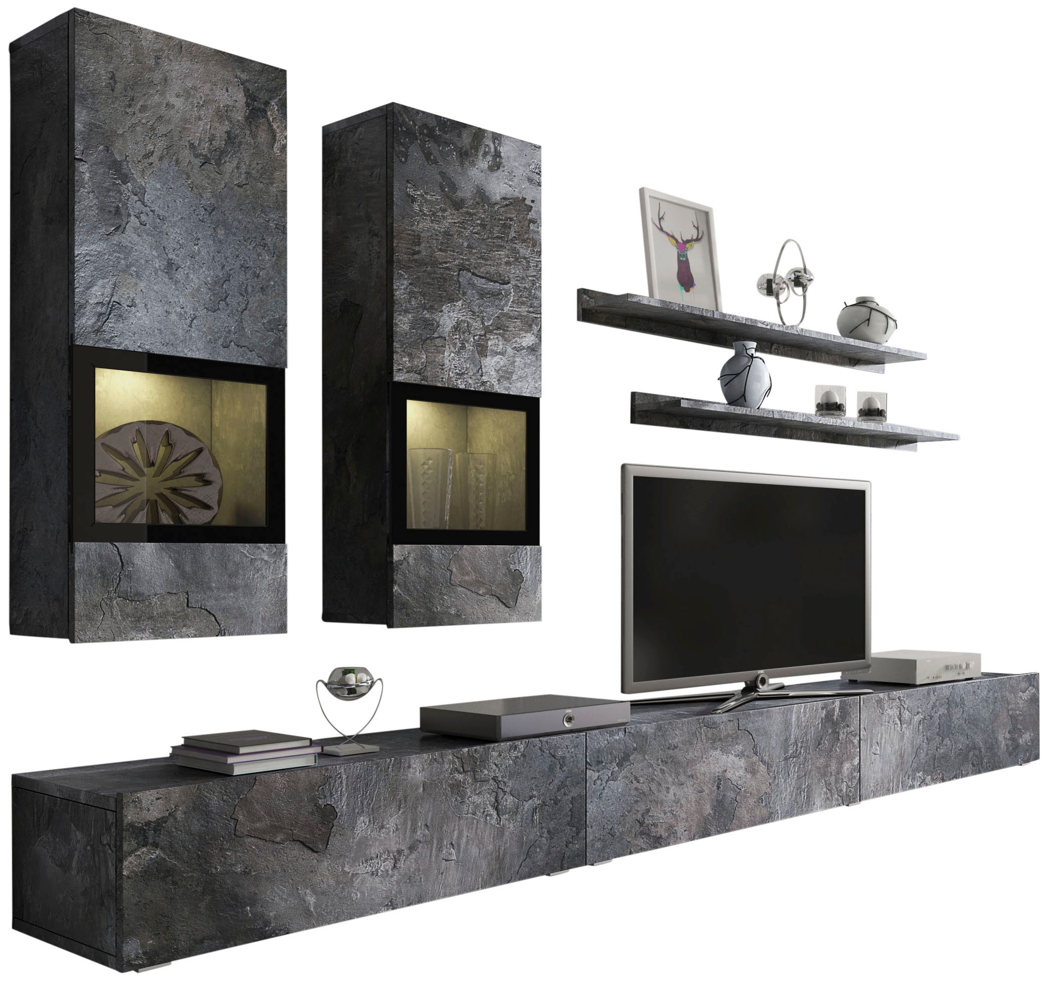 Image of GOODproduct Wohnwand "Baros" Set, 6 Stk. tlg.
