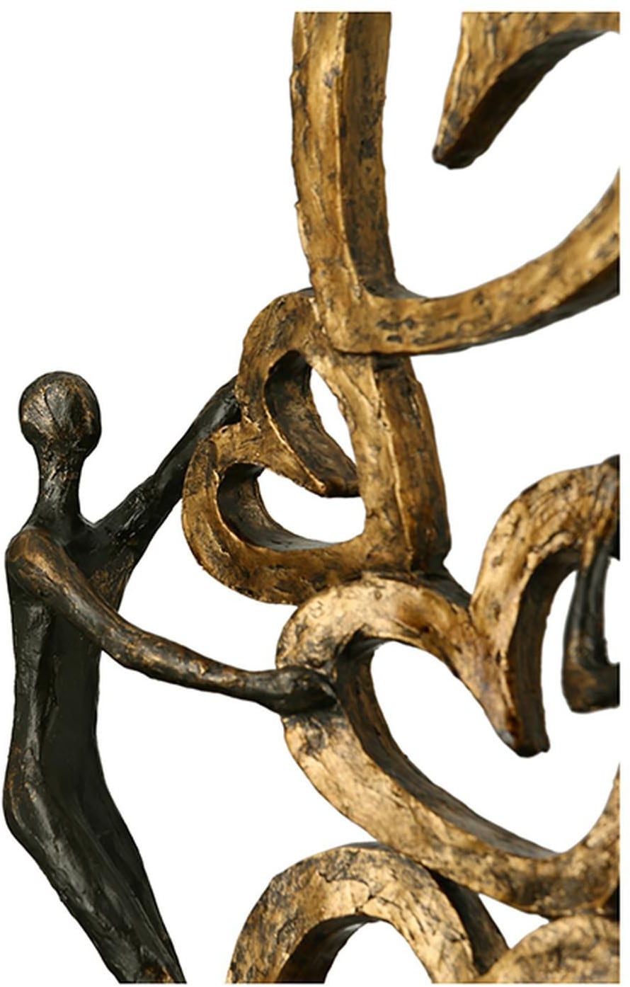 Casablanca by Gilde Figurine de décoration »Skulptur Herz auf Herz, gold/schwarz« Objet déco, hauteur 41, salon