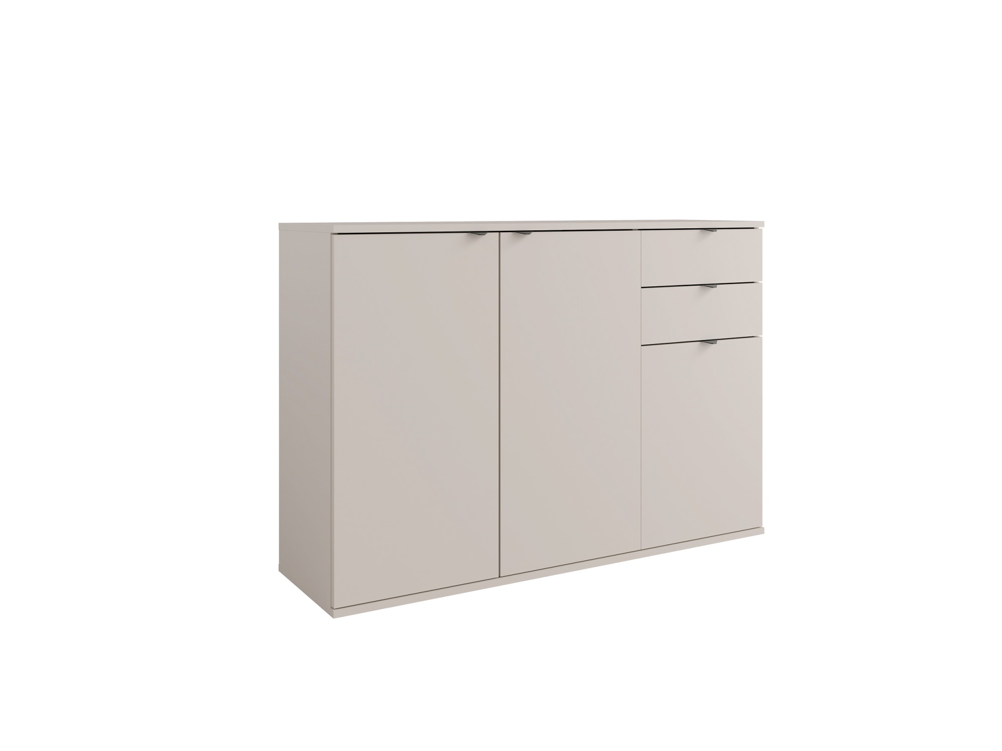 Image of Home affaire Kommode "THALIANA Sideboard mit 3 Türen und 2 Schubladen, Breite 120 cm" Schrank in 3 Farben erhältlich, schwarze Metallgriffe, viel Stauraum