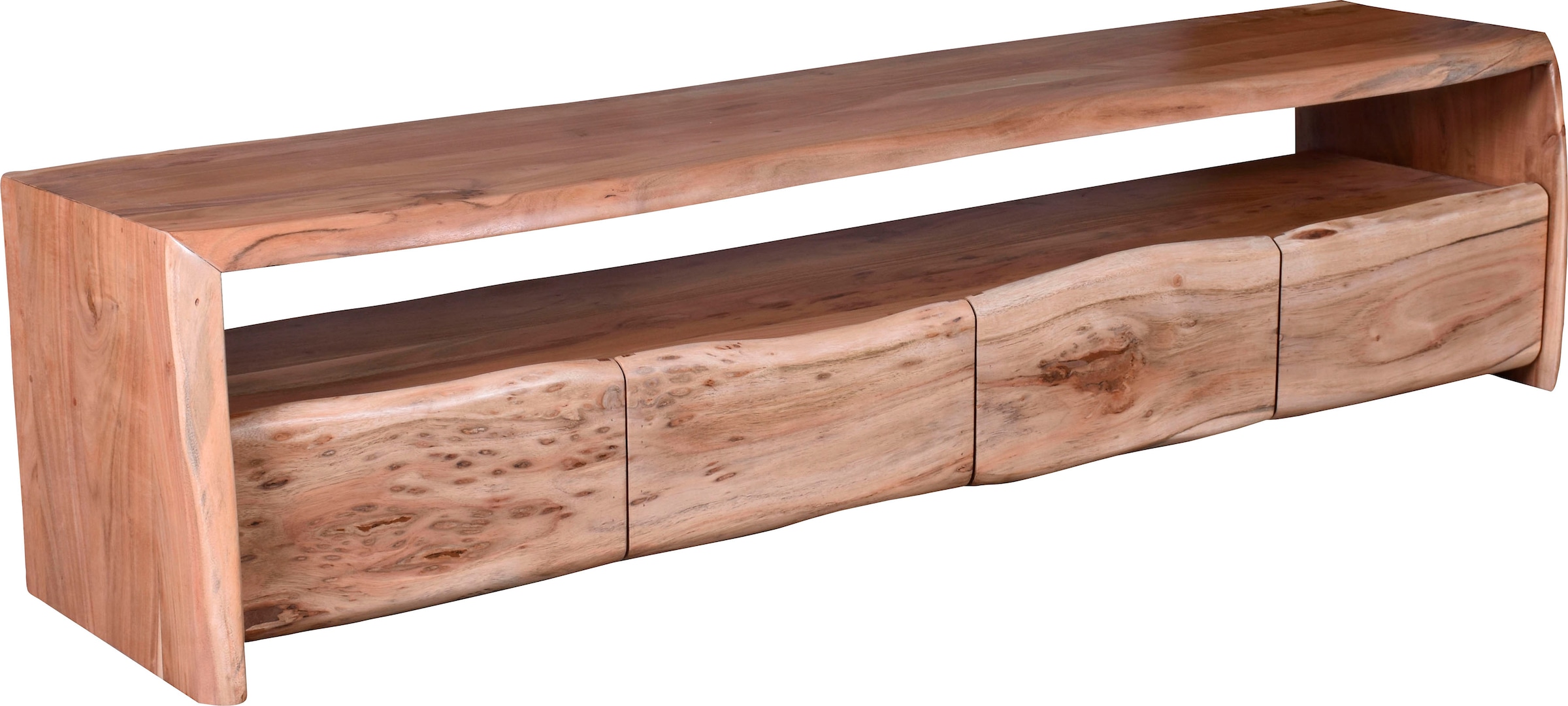 SIT Table basse »Massives TV‑Board aus Akazienholz mit natürlicher Baumkante« Commode avec bord naturel, largeur 190 cm