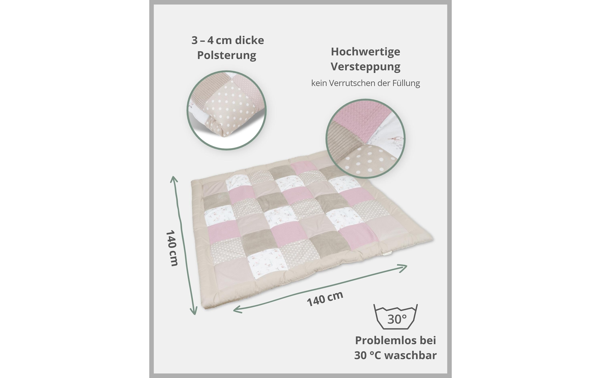 ULLENBOOM ® Tapis d'éveil »Märchenwald 140 x 140 cm«