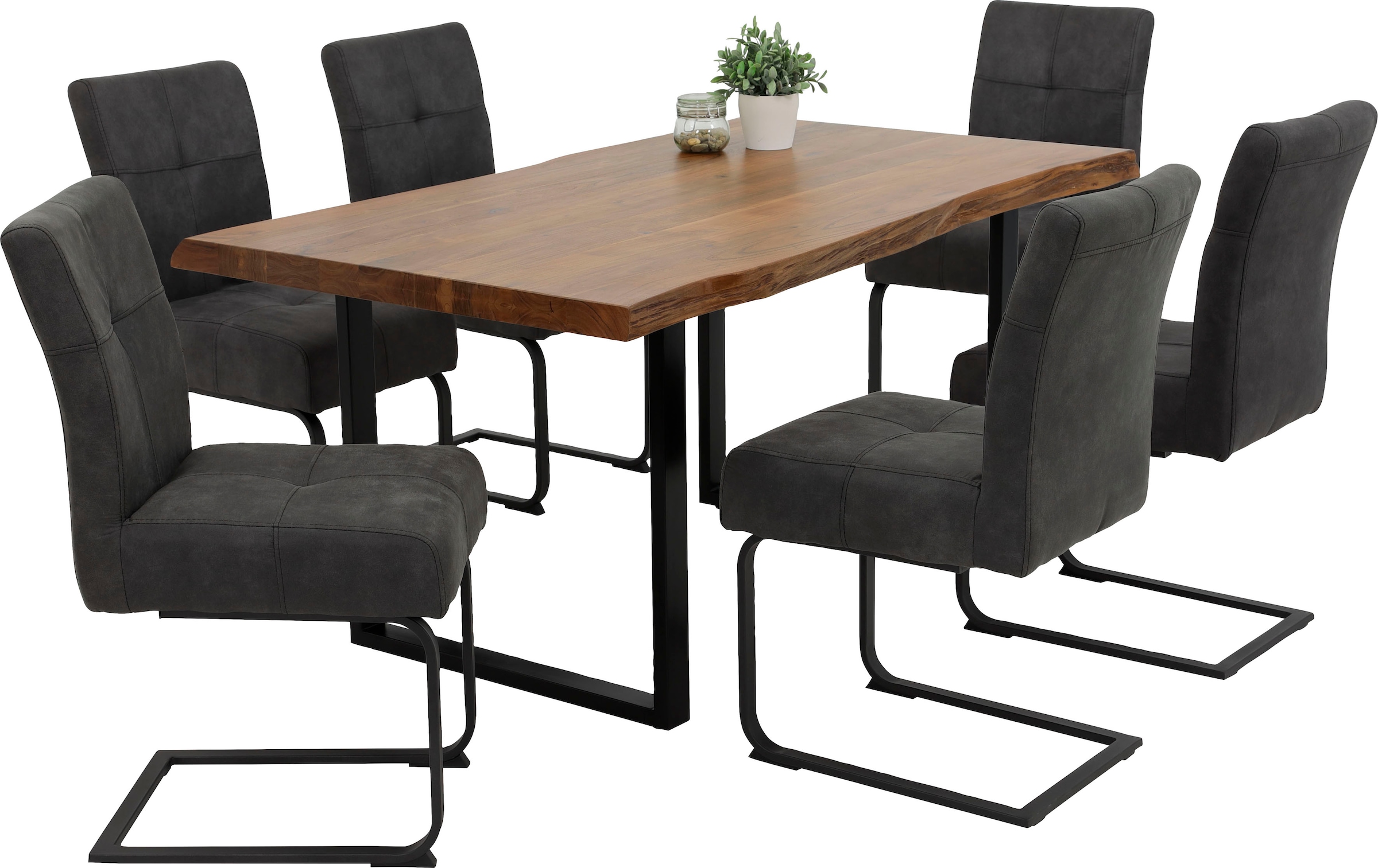 HELA Esszimmerstuhl »Luise«, Schwingstuhl, Freischwinger, 2er-Set, Sitz mit Federkern, extra dicke Polsterung