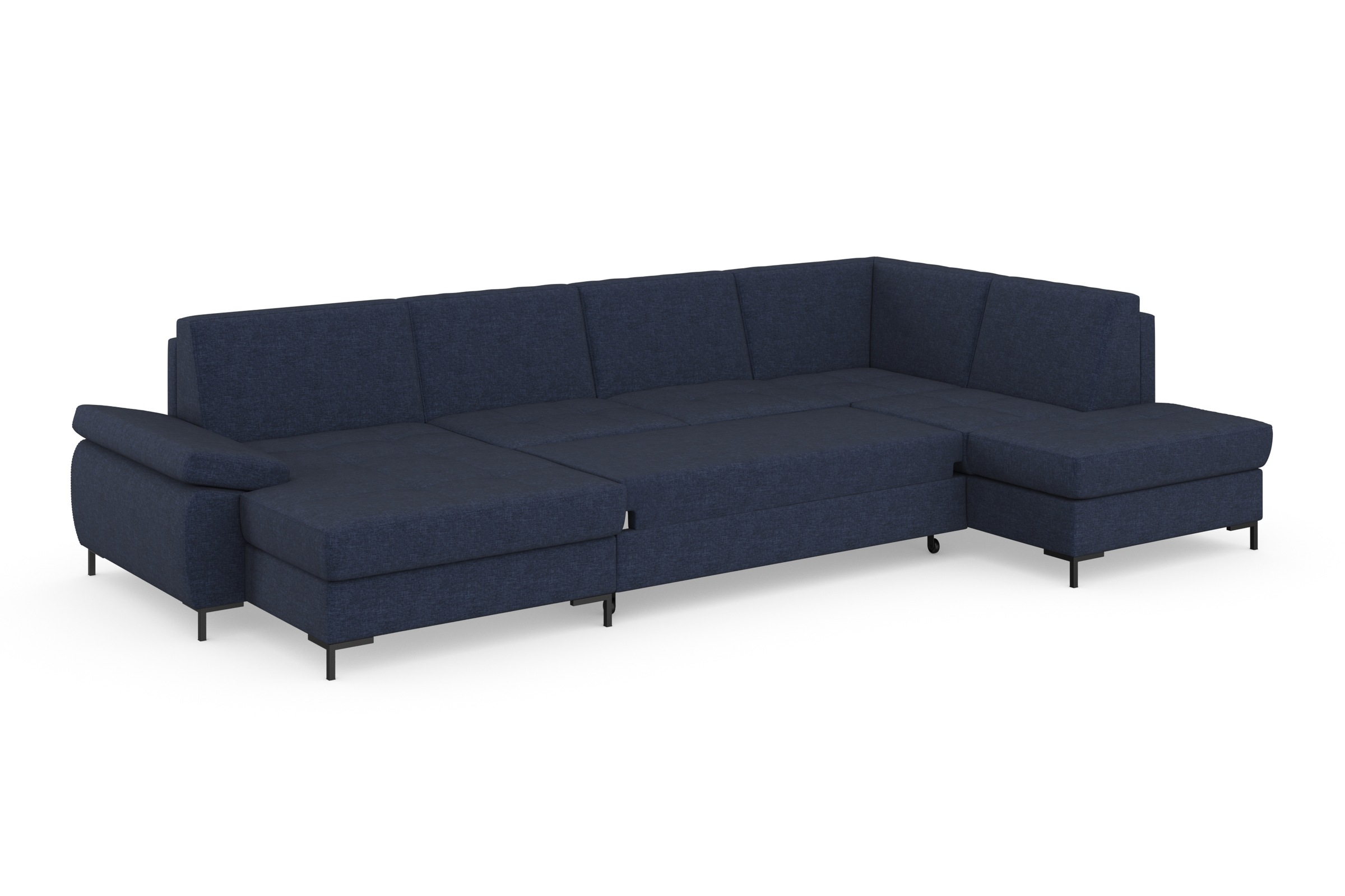 DOMO collection Wohnlandschaft »Capelo, komfortabel, klare Linien zeichnen dieses Design aus, U-Form«, mit Armteilverstellung, wahlweise mit Bettfunktion, Federkern