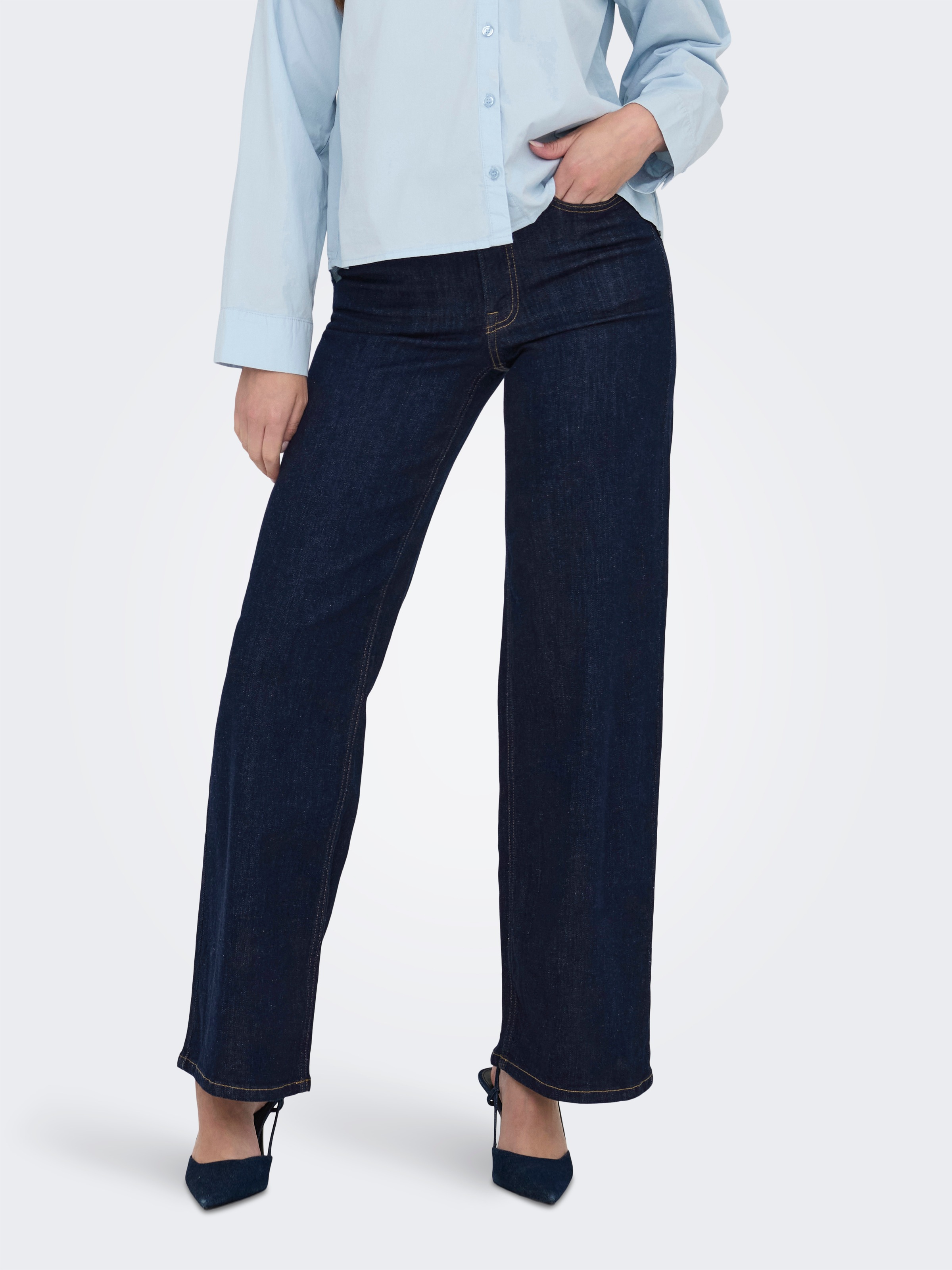 Image of JDY High-waist-Jeans "JDYFELINA-FINA HW WIDE RINSE JNSDNM NOOS"