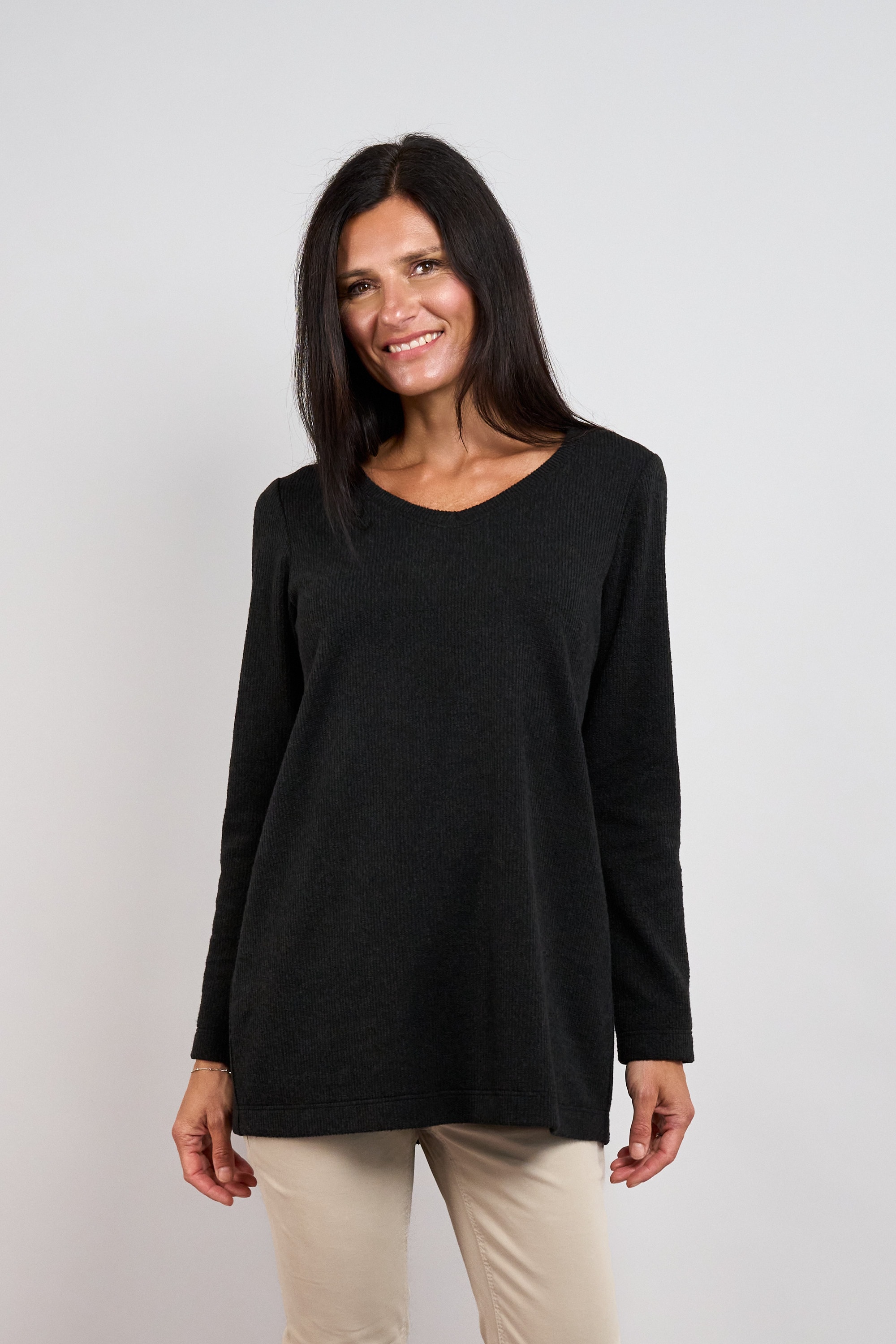 Image of Seidel Moden Strickpullover mir gerundetem V-Ausschnitt / MADE IN GERMANY