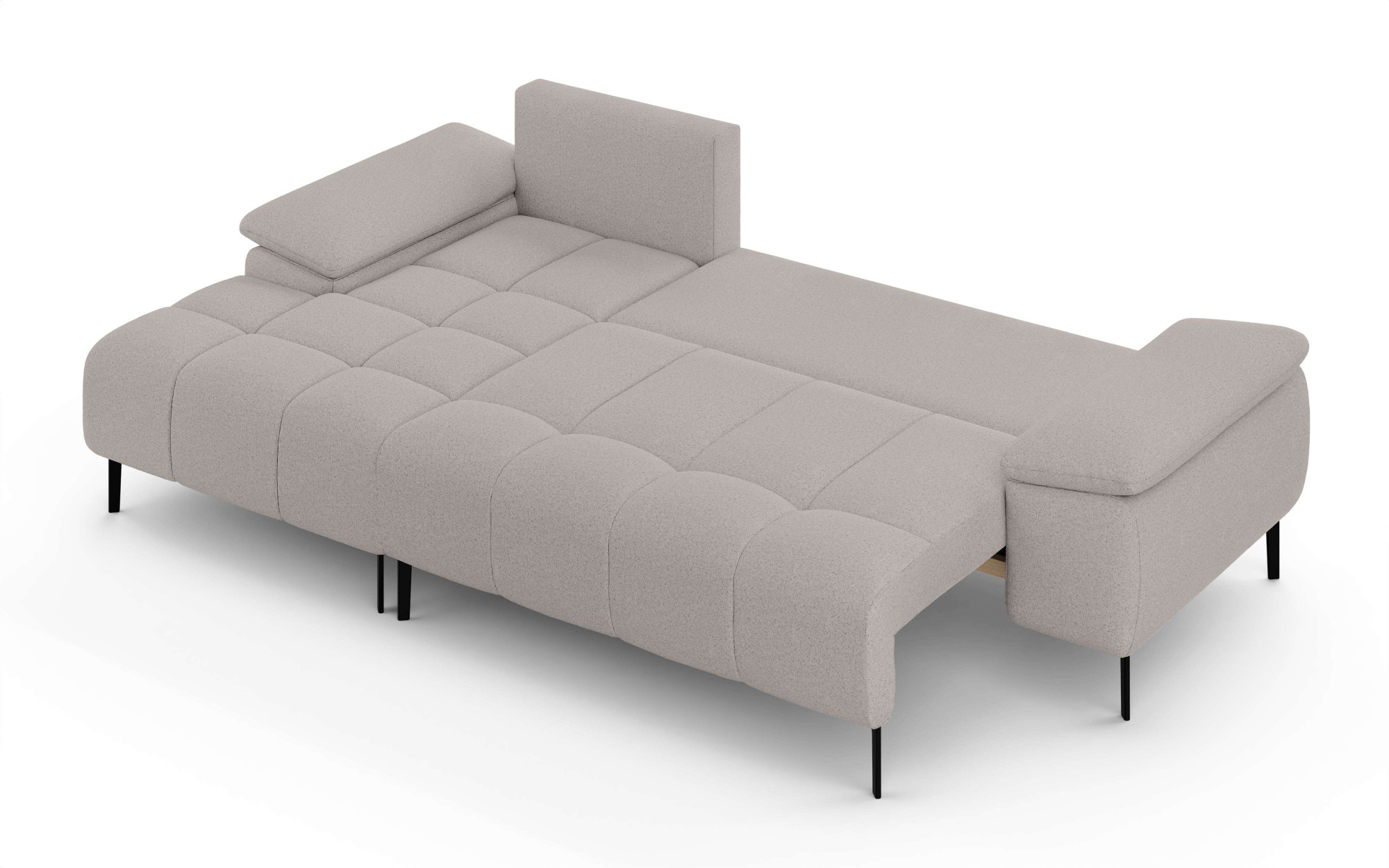 INOSIGN Ecksofa »DROMARA Schlafsofa mit Bettkasten, Masse: B/T/H 277/141/91 cm«, L-Form mit Recamiere rechts/links bestellbar, Wellenunterfederung