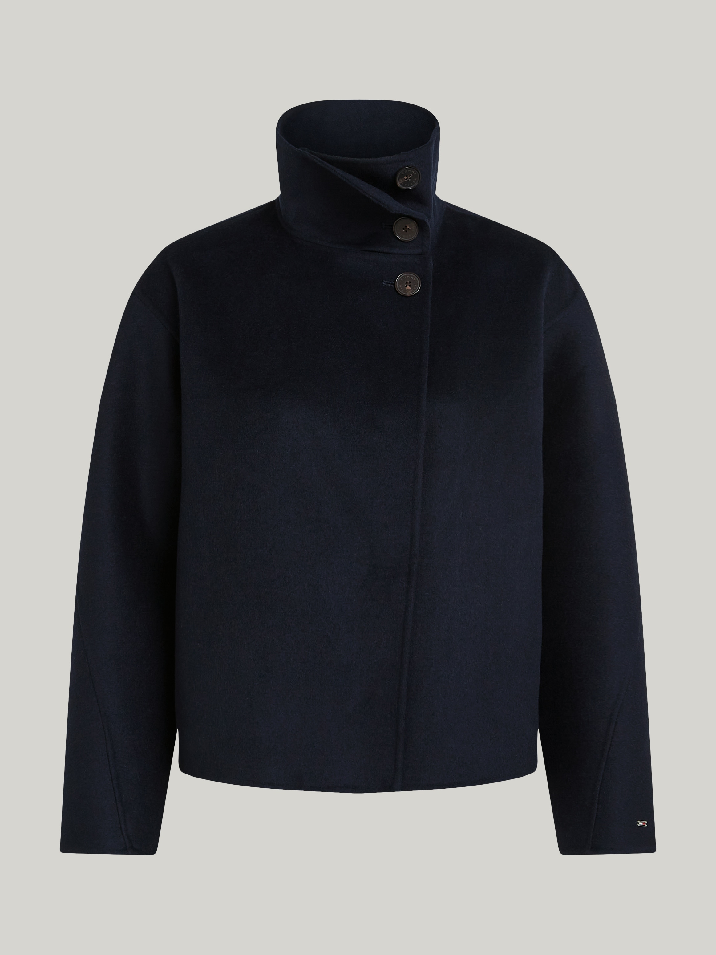 Tommy Hilfiger Outdoorjacke »DF WOOL BLEND FUNNEL JACKET«, mit hochschliessendem Kragen