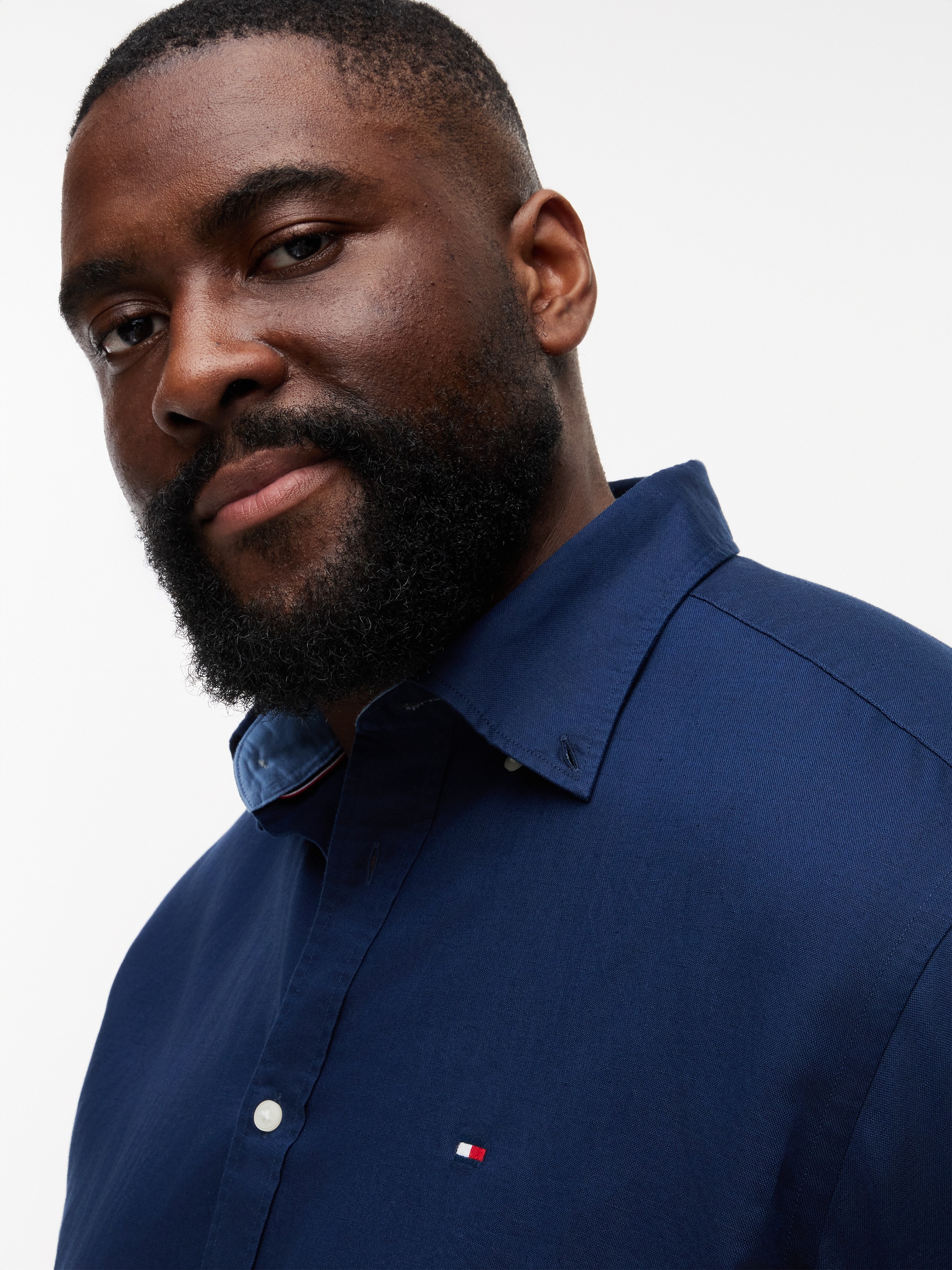 Tommy Hilfiger Big & Tall Langarmhemd »BT- LINEN« Grosse Grössen Regular Fit Button-down-Leinenmix