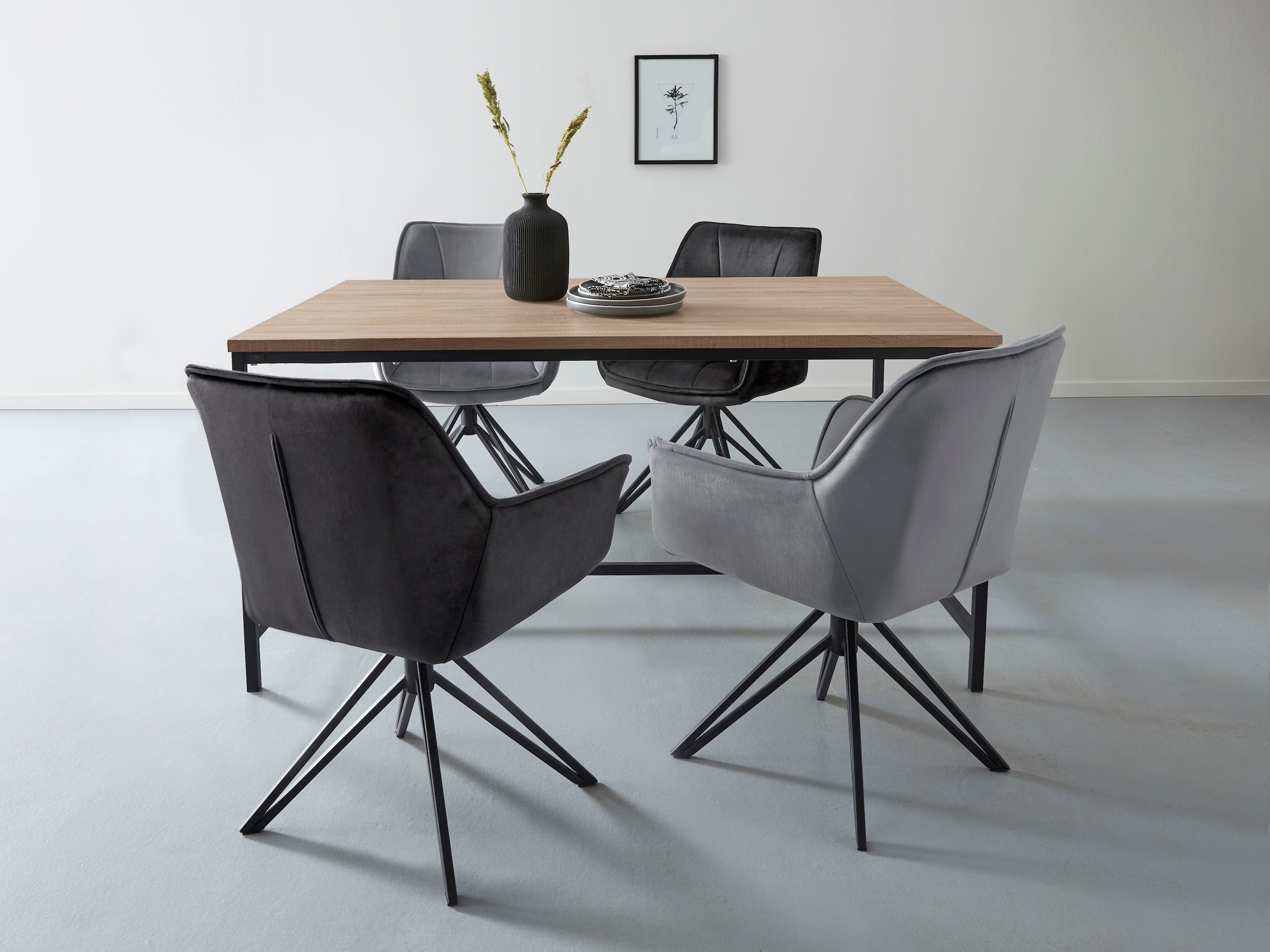 GOODproduct Esstisch »Vadum« 1 Stk. tlg. mit Tischplatte in einer Holzoptik und fühlbare Struktur, Höhe 76 cm