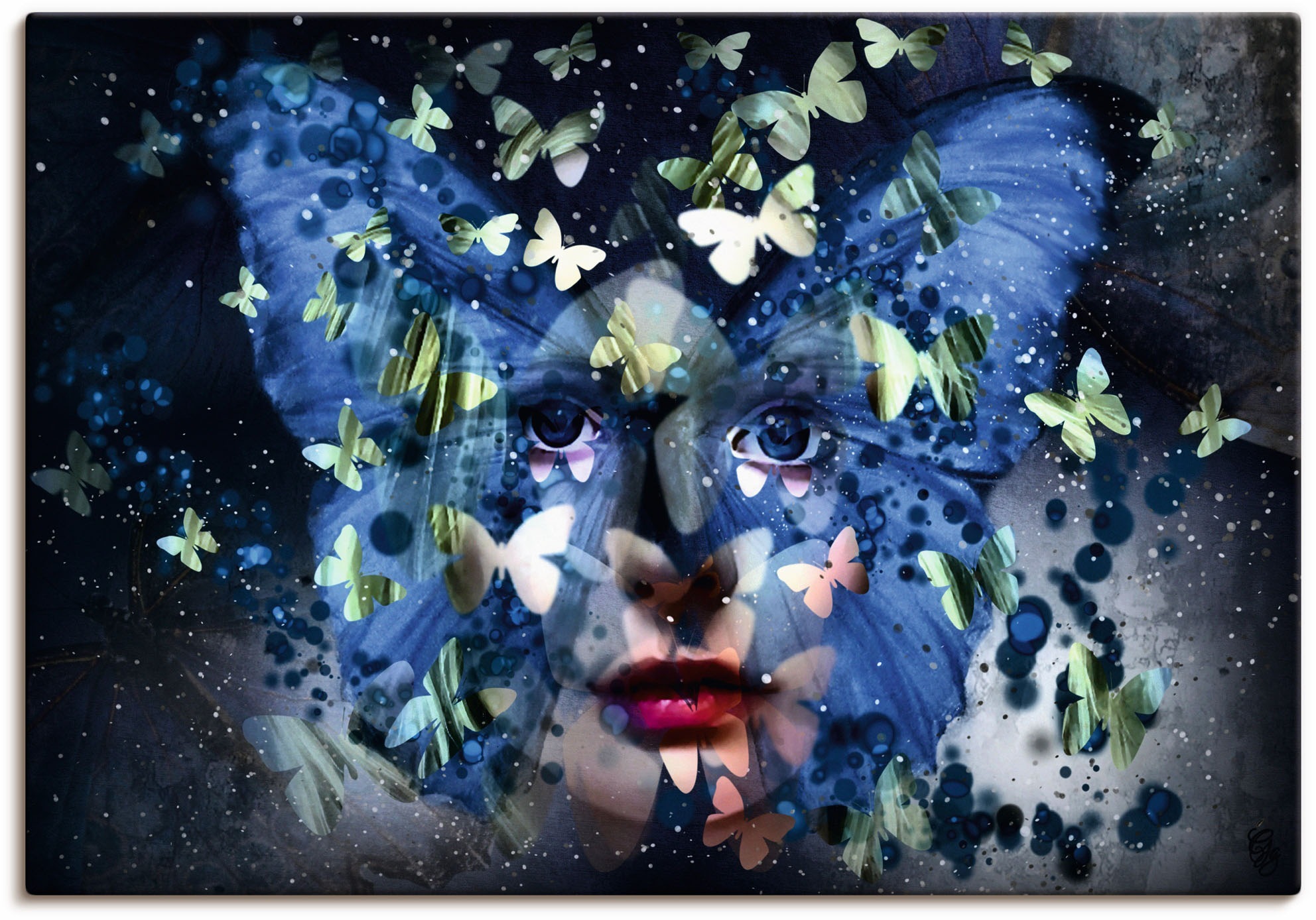 Image of Artland Wandbild »Fräulein Schmetterling«, Schmetterlinge, (1 St.), in vielen Grössen & Produktarten - Alubild / Outdoorbild für den Aussenbereich, Leinwandbild, Poster, Wandaufkleber / Wandtattoo auch für Badezimmer geeignet bei Ackermann Versand Schweiz