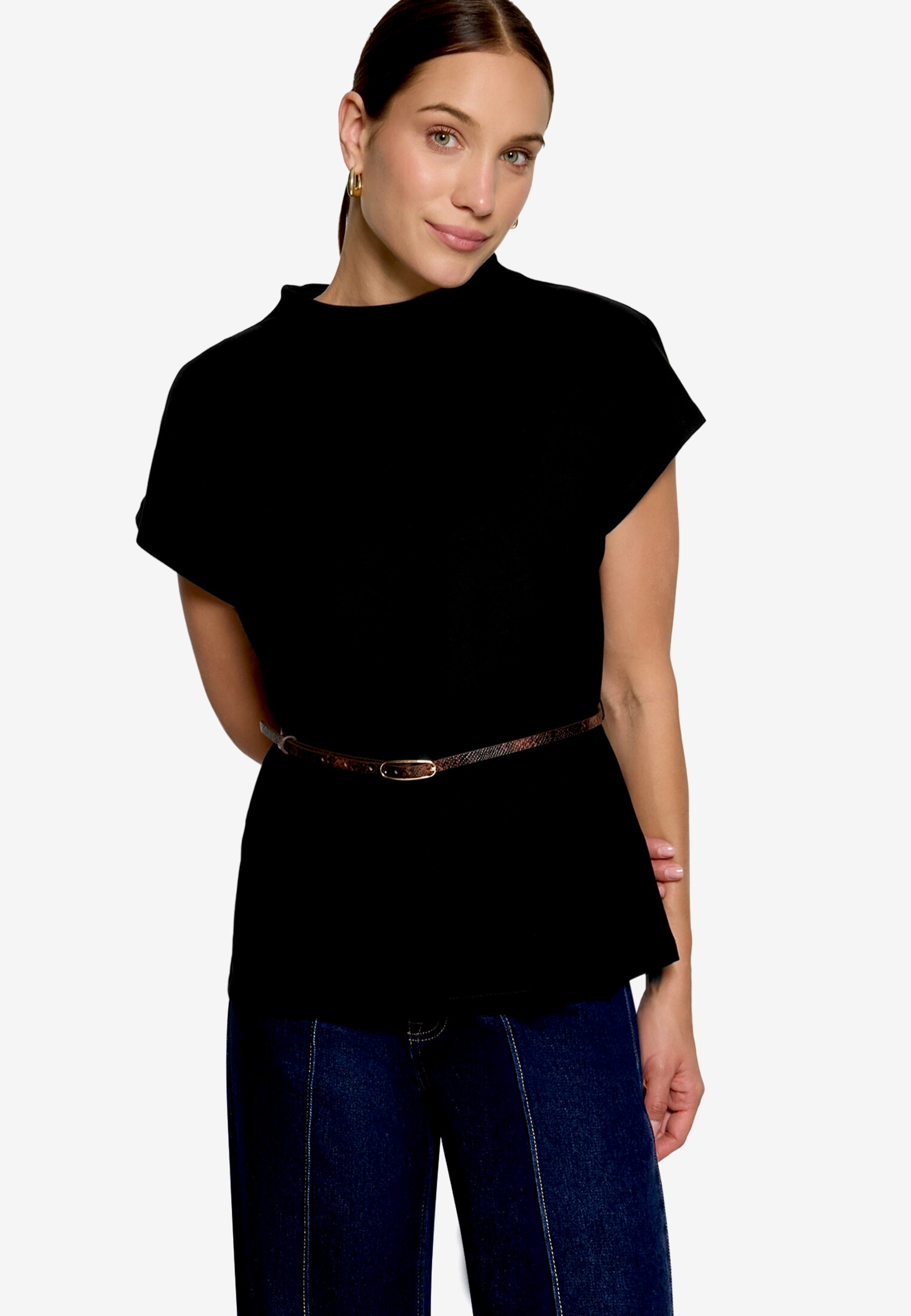 Zero Kurzarmshirt Sommershirt mit Gürtel