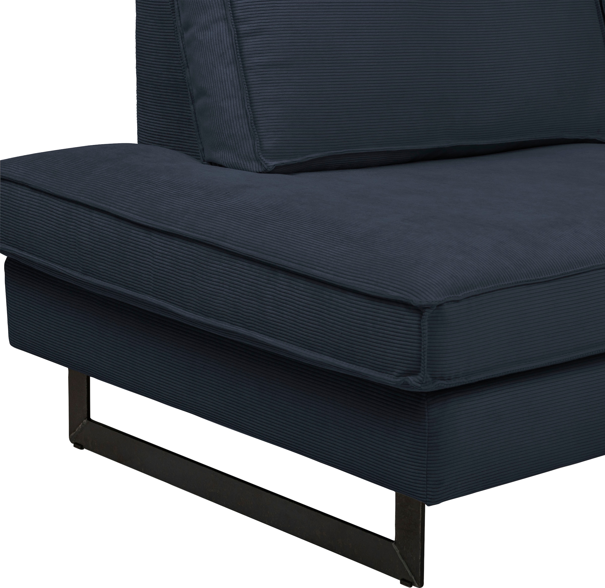 Places of Style Wohnlandschaft »Pinto, 350 cm, U-Form, XXL, mit Ottomanen«, Cord, Chenille, Lederoptik, mit Keder, Metallfüsse, Wellenunterfederung
