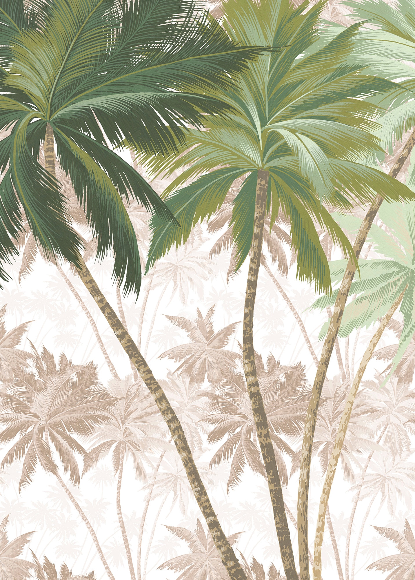 Image of Komar Vliestapete "Digitaldruck Vlies - Palmera - Grösse 200 x 280 cm" bedruckt glatt Wohnzimmer, Schlafzimmer