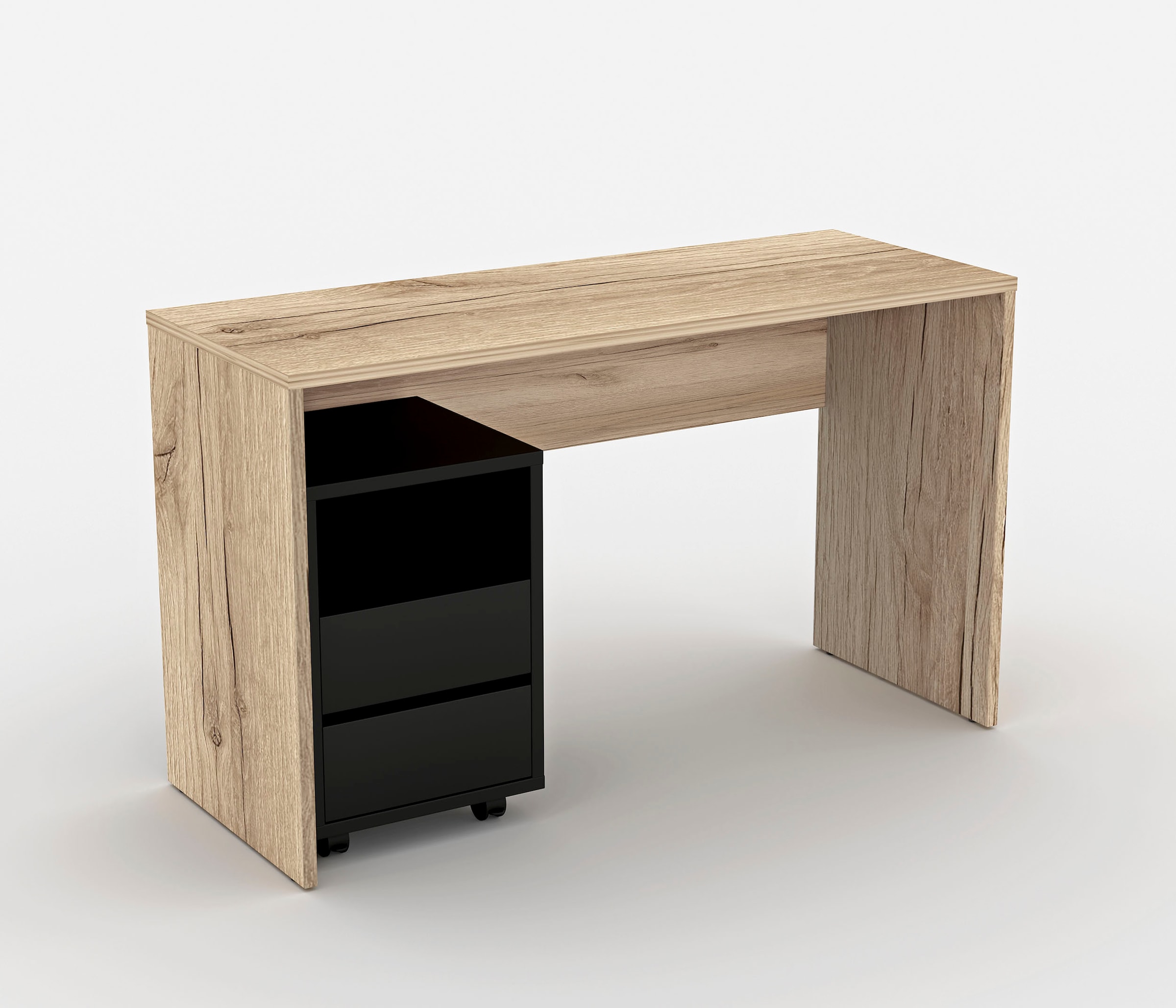Büro-Set »Agapi«, (Set, 2 tlg.), bestehend aus Schreibtisch und Rollcontainer im...