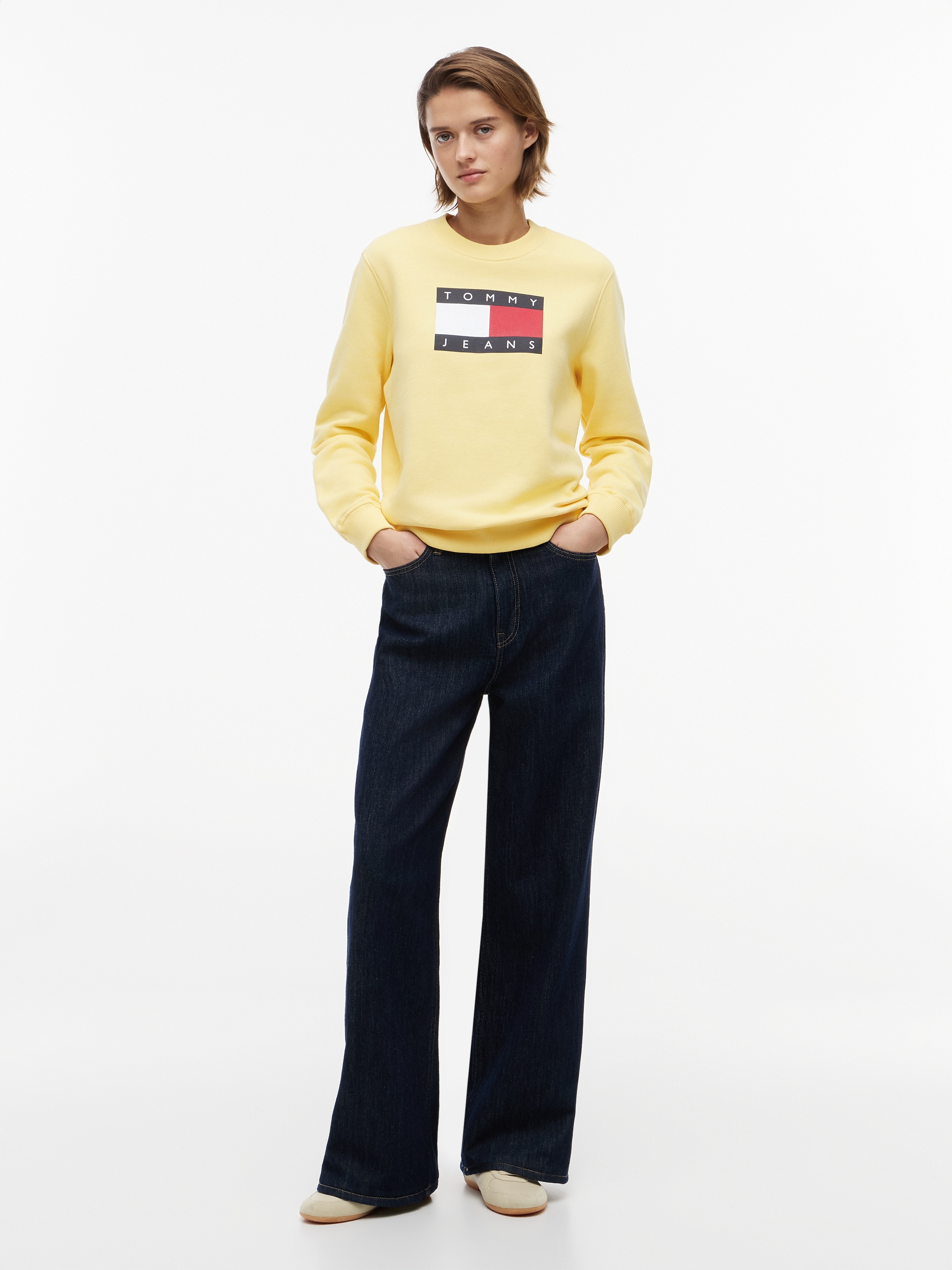 Tommy Jeans Sweatshirt »TJW REG TJ FLAG CREW«, Baumwolle, Logodruck
