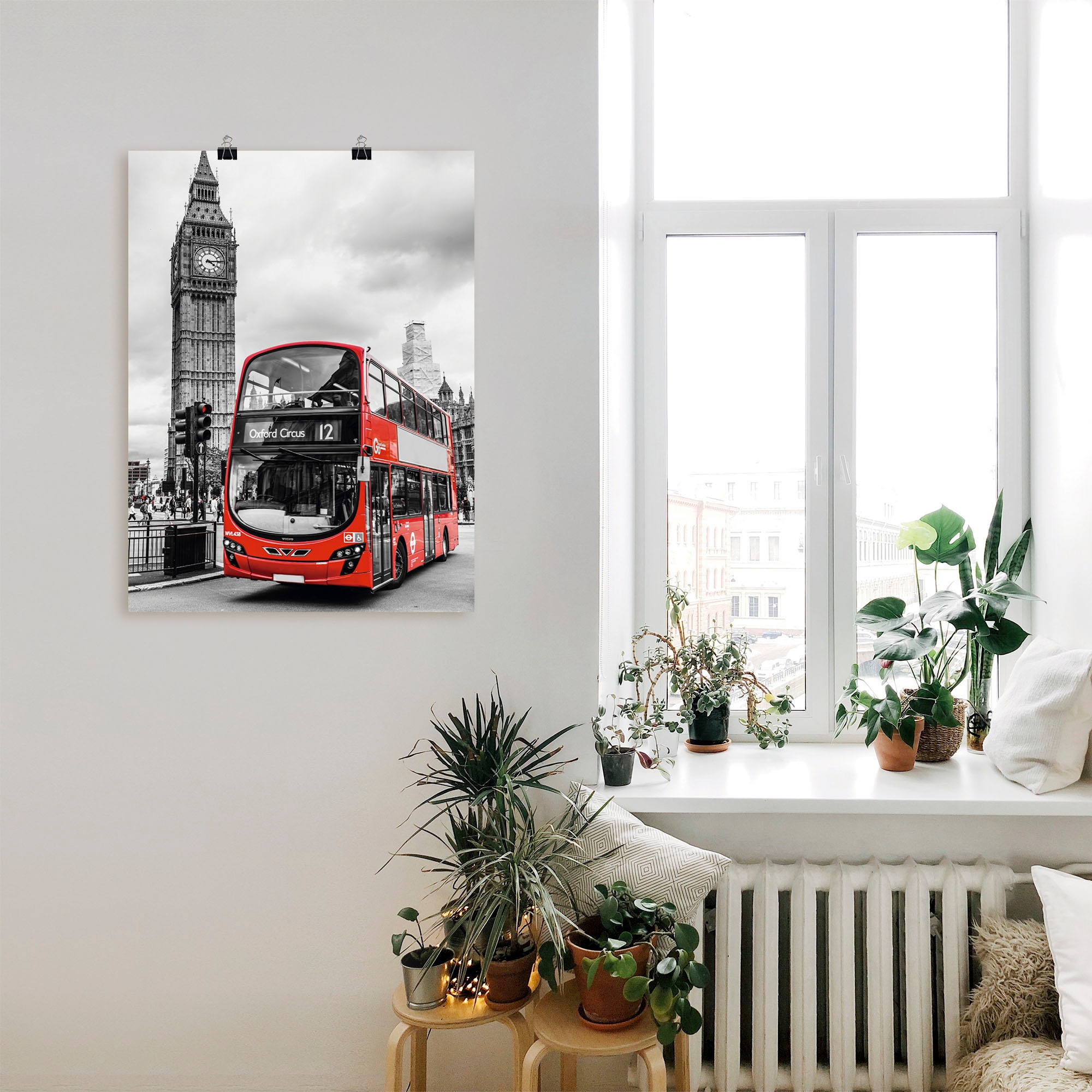 Artland Poster »London Bus und Big Ben« Gebäude 1 Stk. tlg. als Leinwandbild, Poster in verschied. Grössen