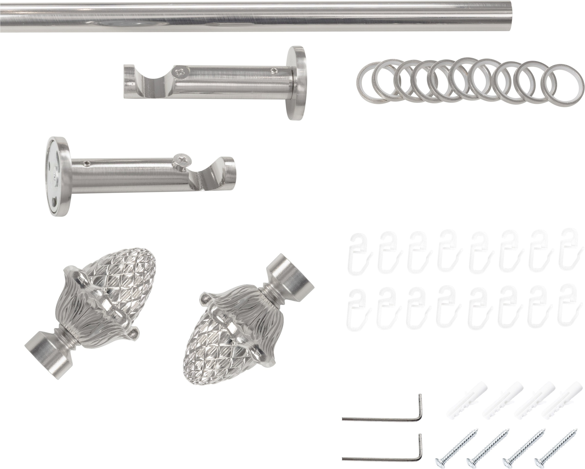 SN DECO GROUP Tringle à rideaux Ø 19 mm 1 course-läufig Fixmass;kürzbar