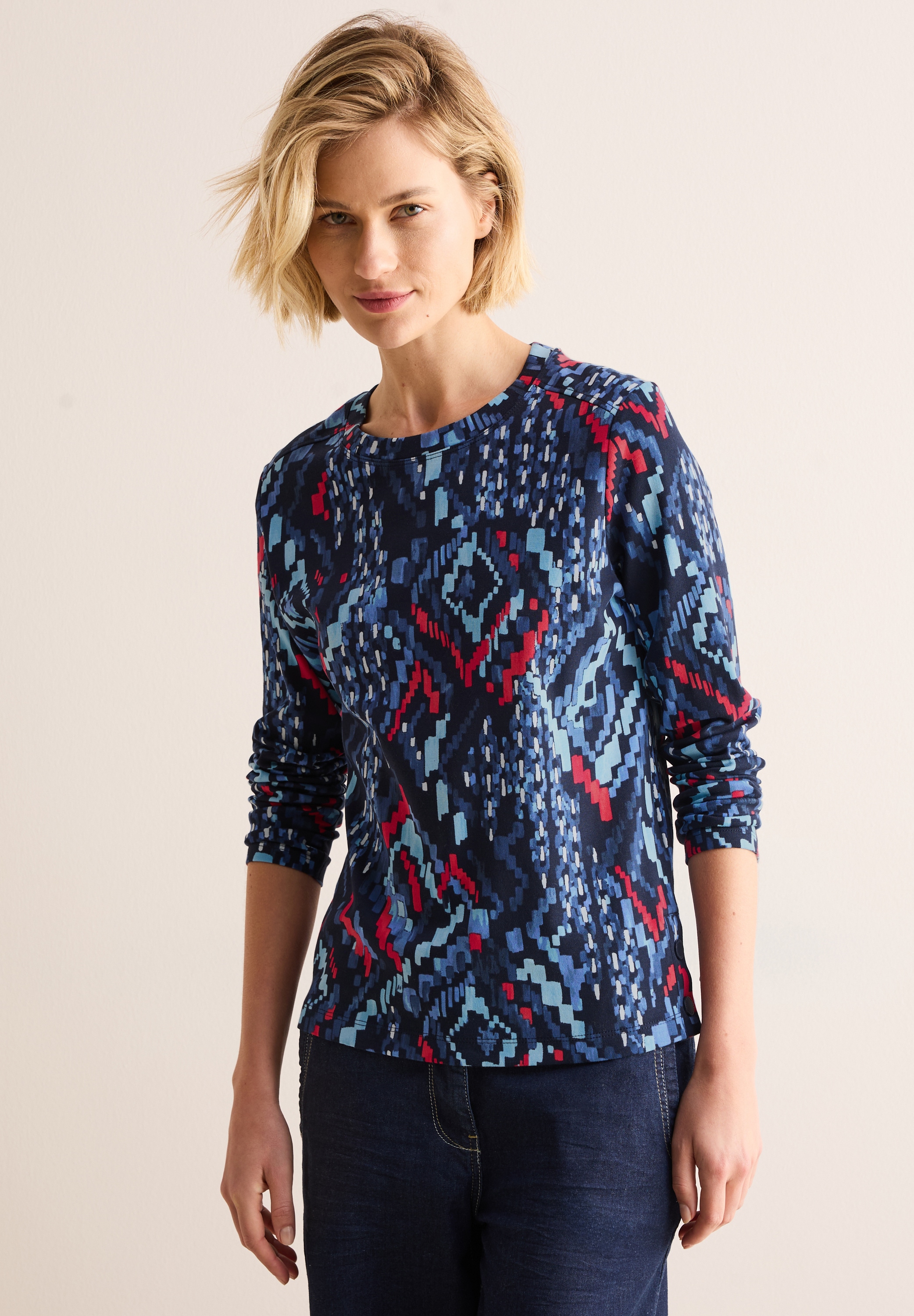 Cecil Langarmshirt, mit All-Over Print