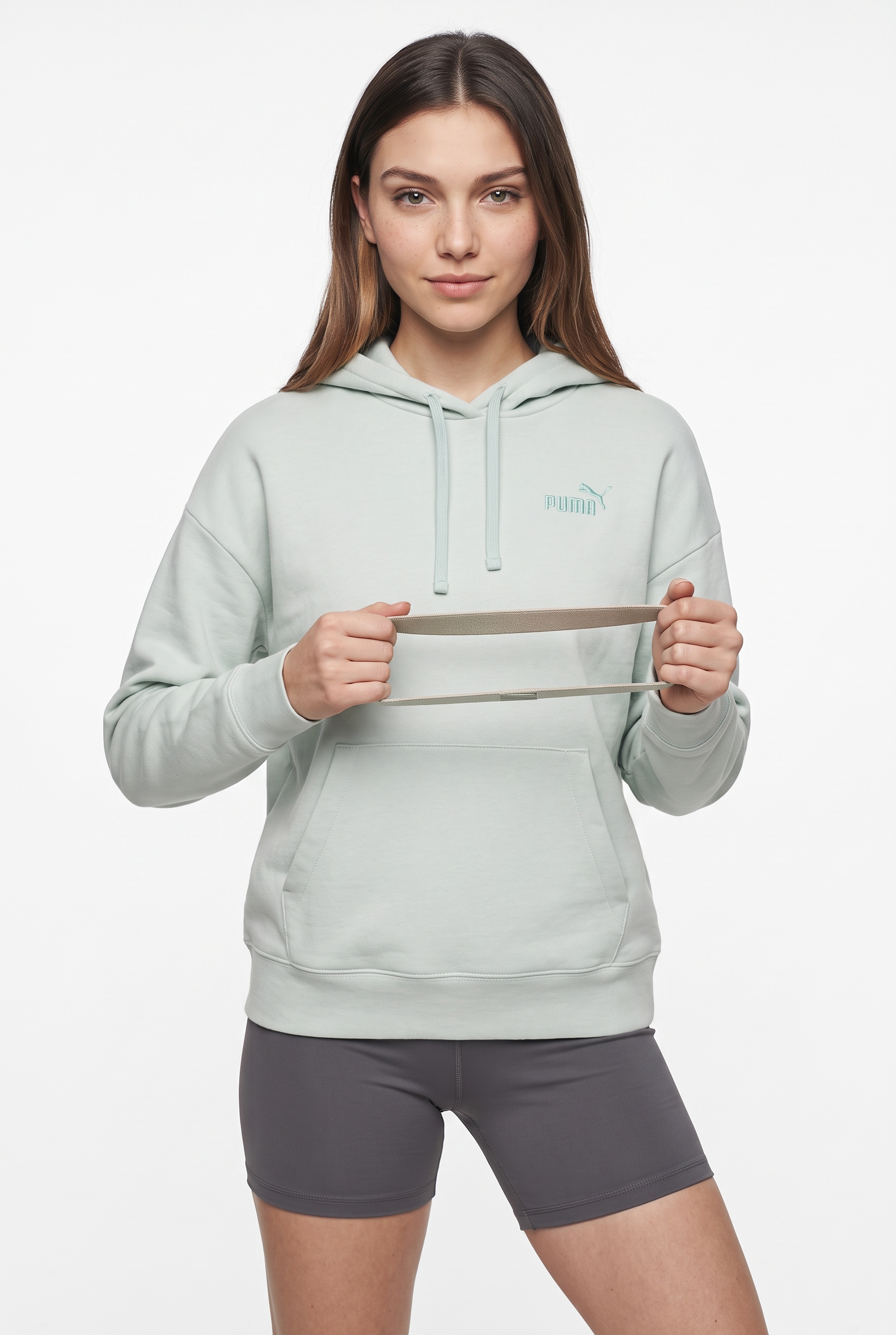Image of PUMA Kapuzensweatshirt "ESS SMALL NO 1 LOGO COMFORT HOODIE FL S", mit Kapuze, Comfort Fit, normale Länge