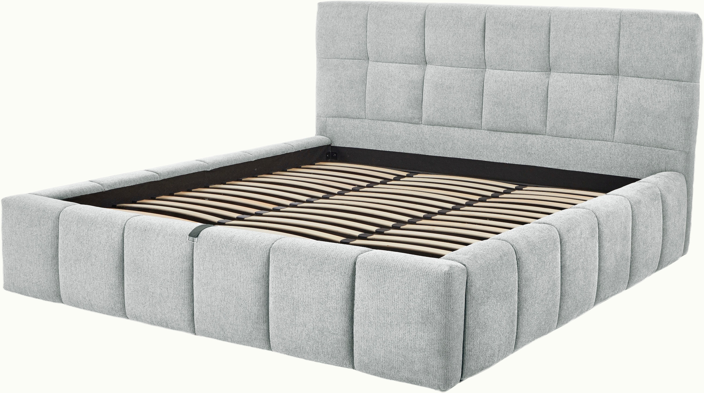 GOODproduct Lit rembourré »EDDION, Stauraumbett mit Lattenrost und Bettkasten, 180x200cm« hochwertiger Chenille-Bezug, gepolstertes Kopfteil und Rahmen