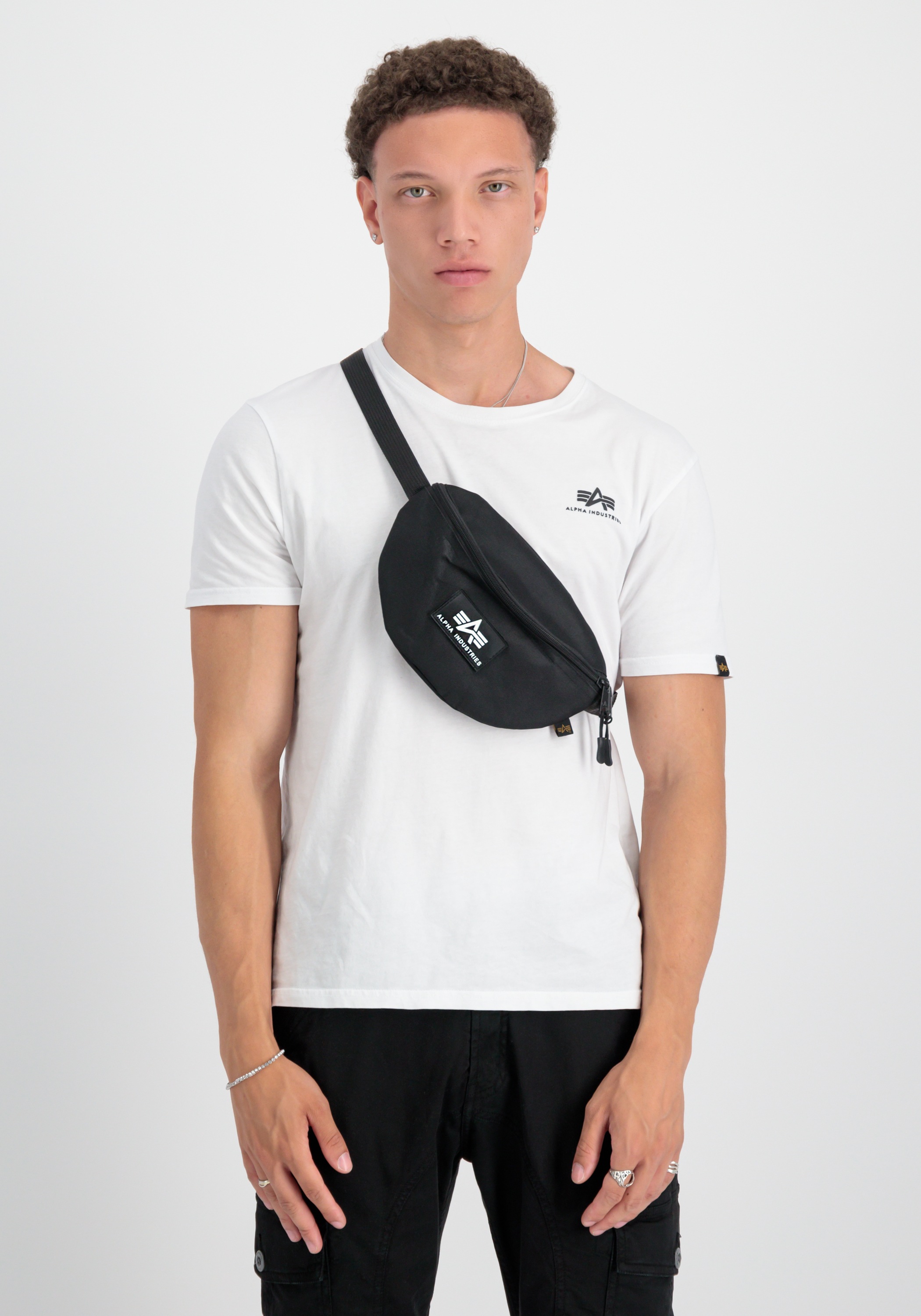 Alpha Industries, Unisex, Gürteltasche »Rubber Print Waistbag«, schwarz, Einheitsgröße, Gurt verstellbar