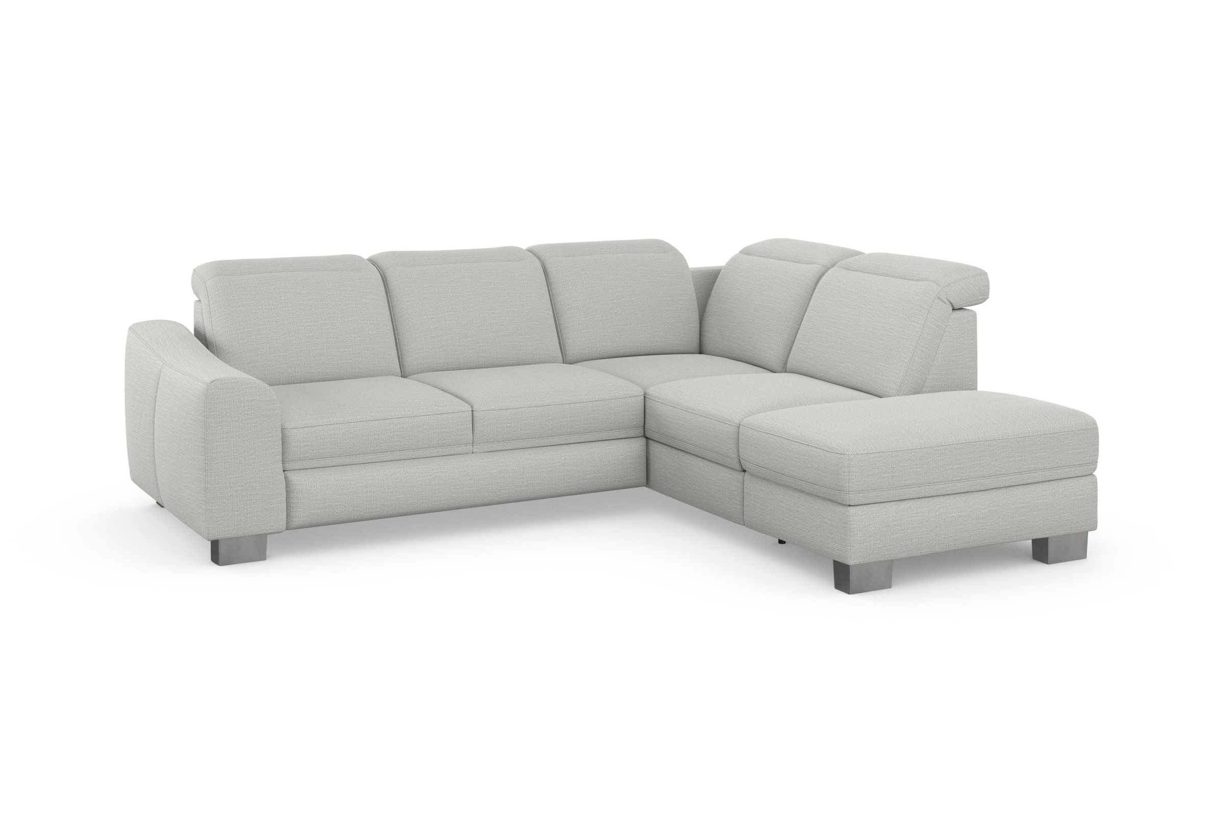 sit&more Ecksofa »Dundee L-Form« mit Federkern und Edelstahlfüssen, wahlweise mit Kopfteilverstellung