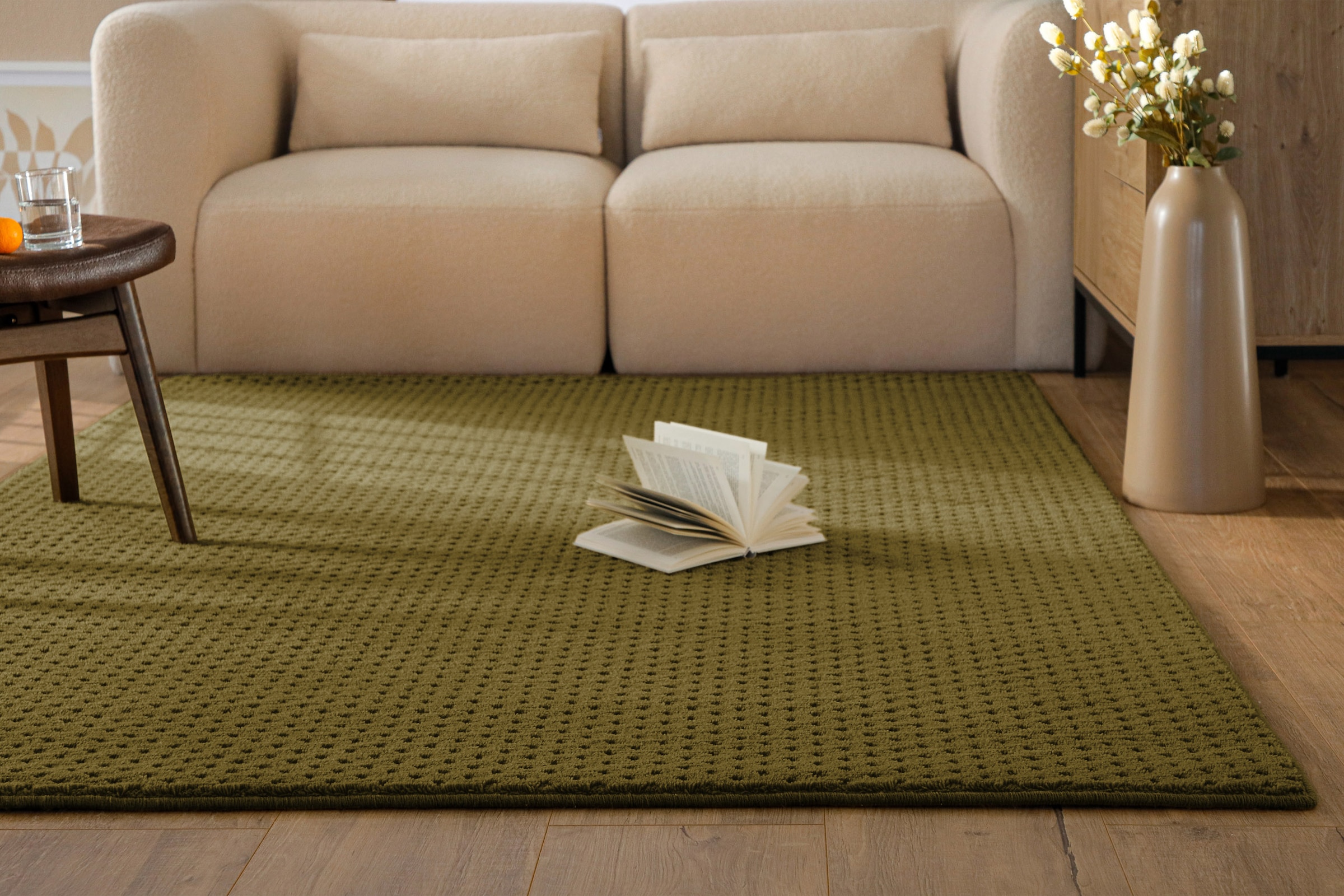 Wecon home Tapis »Castello THREE« Rectangulaire 7 mm Höhe Laine vierge, poil ras avec effet relief, salon, motif à points
