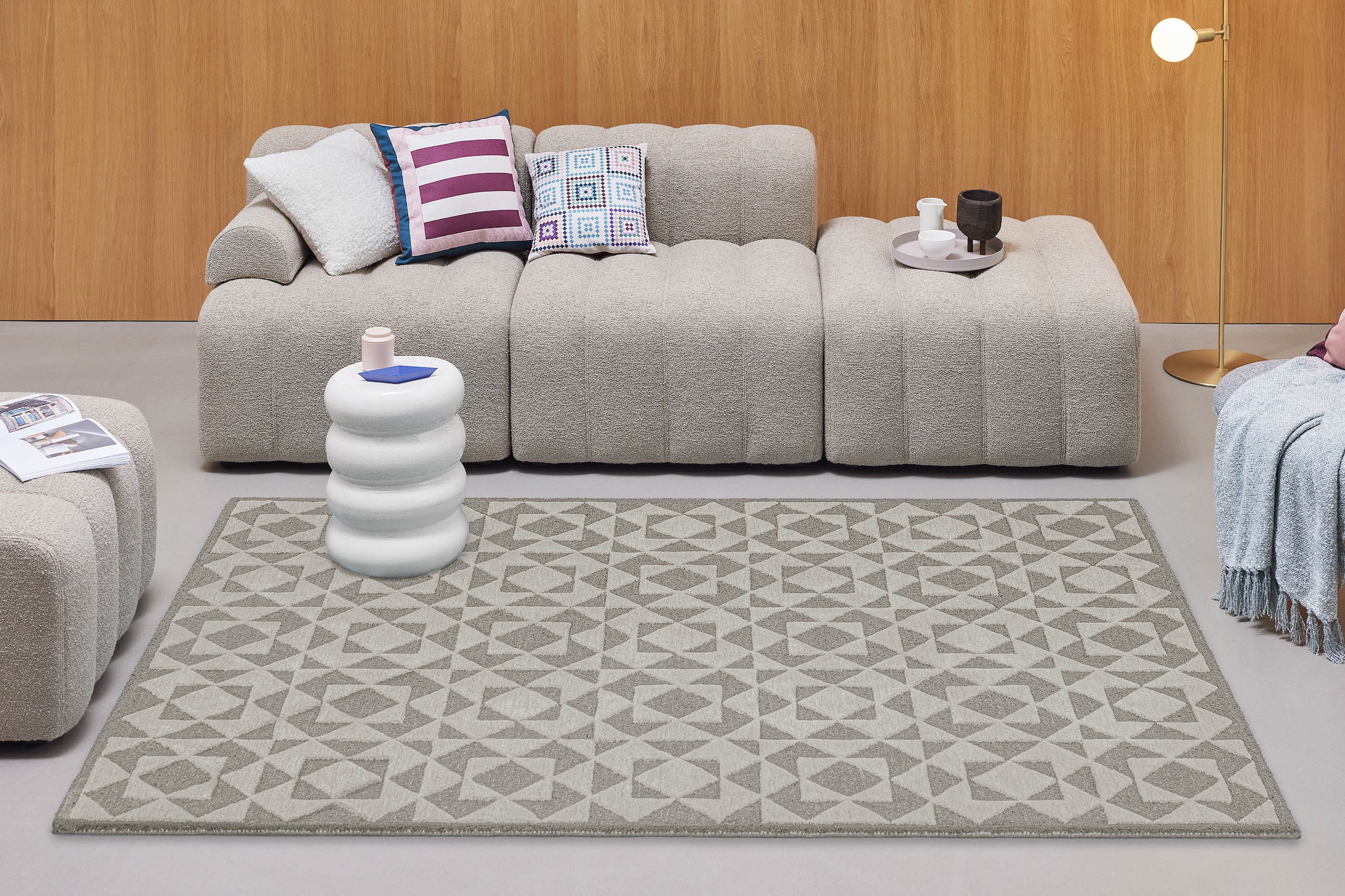 Image of Wecon home Teppich "Downtown" rechteckig 10 mm Höhe handgefertigt, pflegeleicht, Fasermix, Wohnzimmer, Schlafzimmer