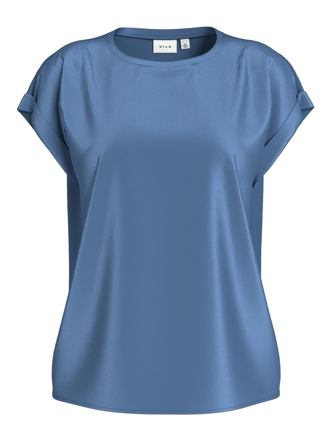 Vila Kurzarmshirt »VIELLETTE S/S SATIN TOP - NOOS«, Satin Optik