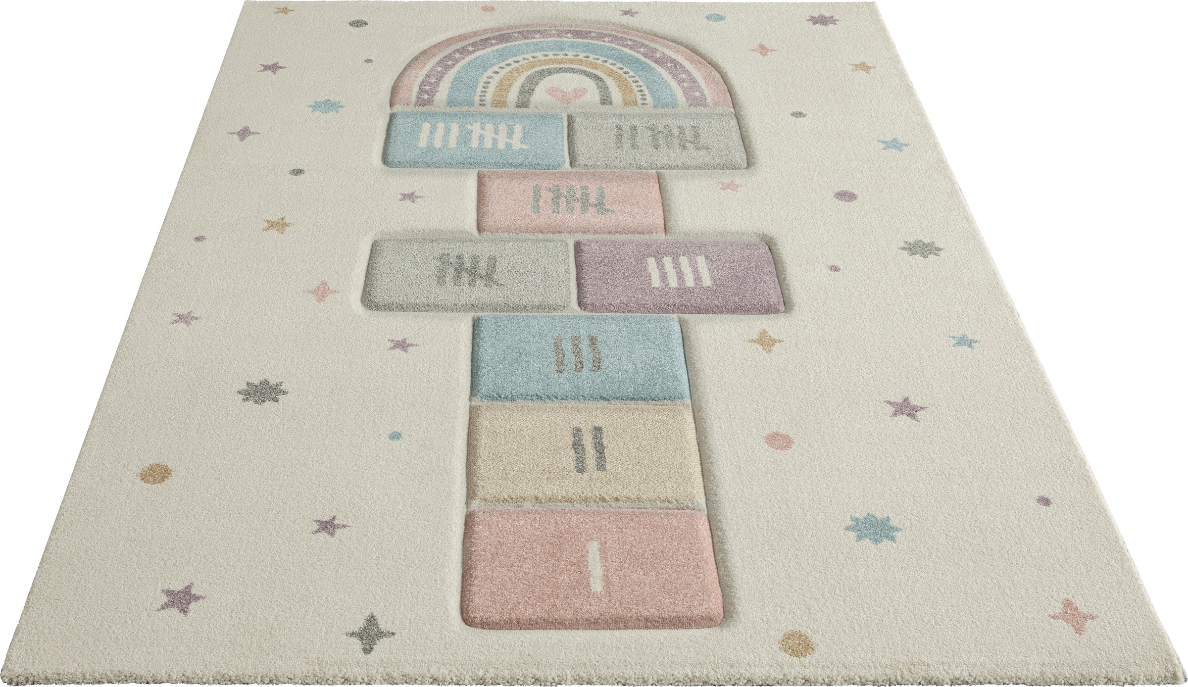 Image of Lüttenhütt Kinderteppich »Hüpfspiel«, rechteckig, 13 mm Höhe, Teppich mit angenehmer Haptik, ideale Teppiche fürs Kinderzimmer bei Ackermann Versand Schweiz