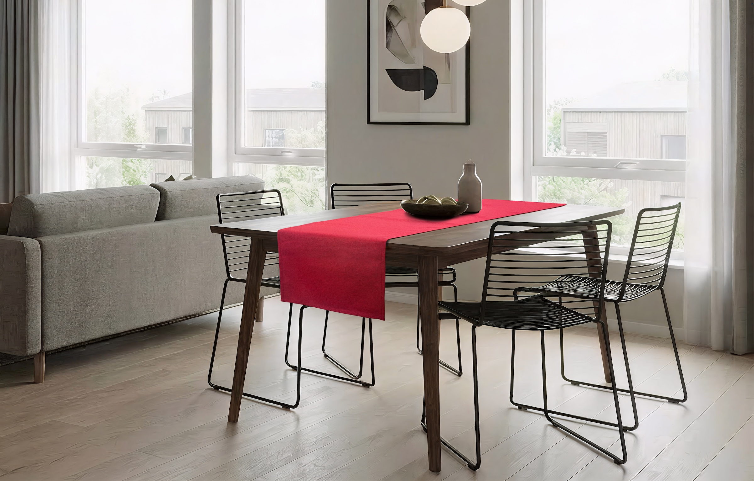 GOODproduct Chemin de table »Meellon« uni, moderne, texturé, salle à manger, table à manger, déco