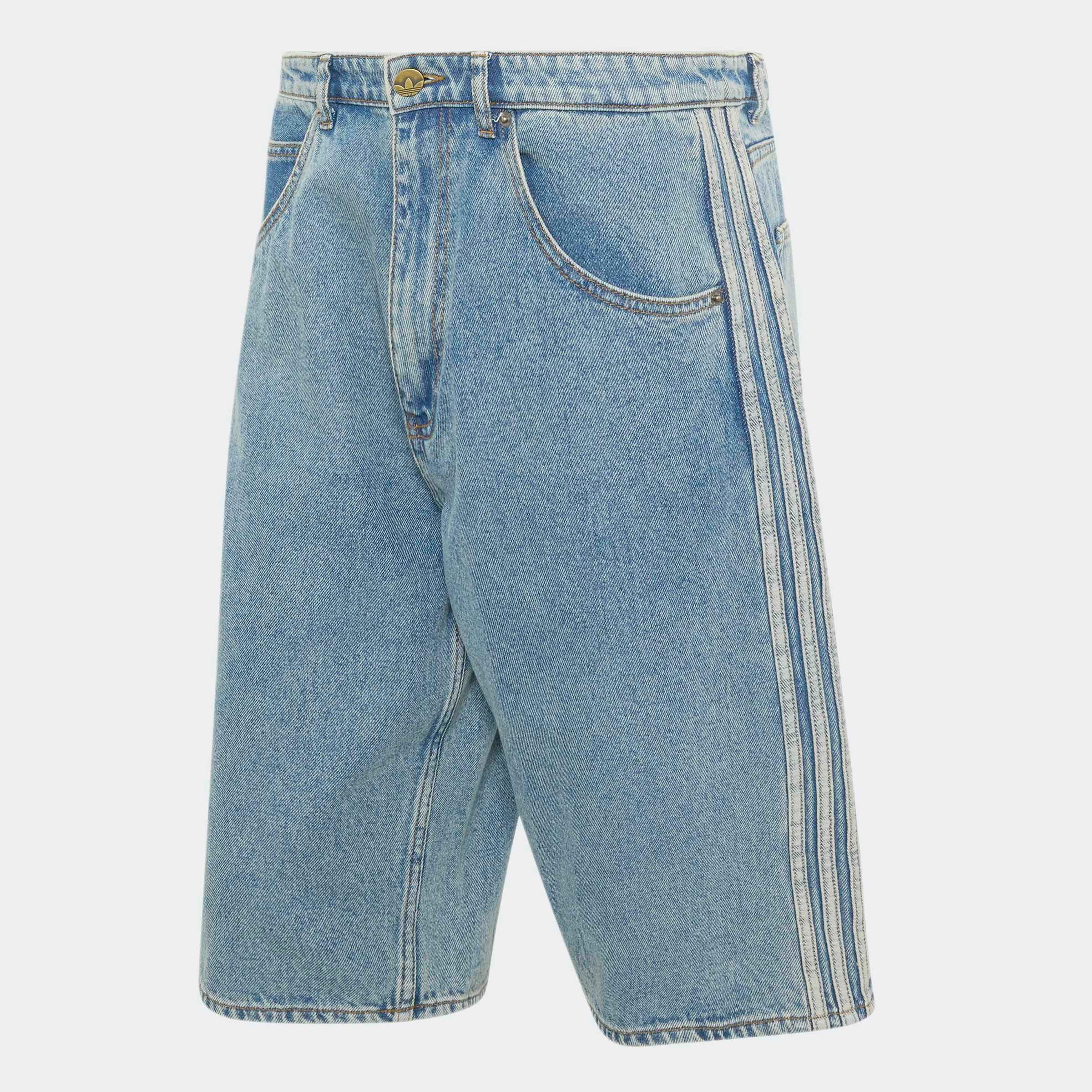 adidas Originals Jeansshorts »FIREBIRD ADICOLOR DENIM-JORTS MITTELHOHER BUND BEIN GERADE GESCHNITTEN«