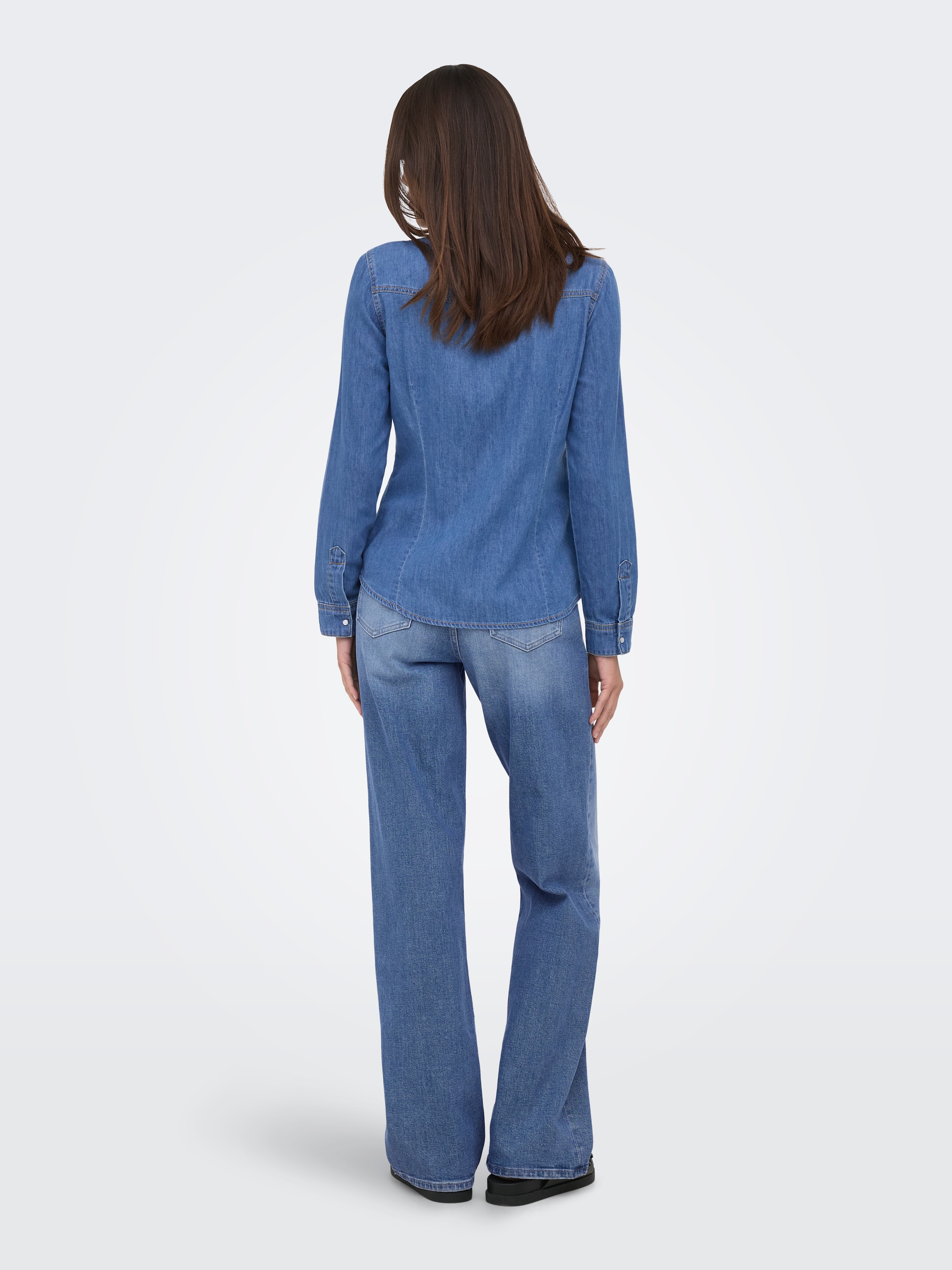 JDY Jeansbluse »JDYSANDIE L/S SHIRT DNM« Baumwolle, Denim, slim fit