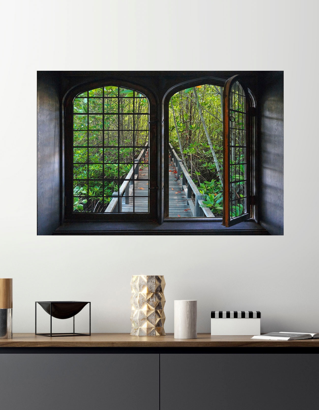 Image of queence Wandsticker "Steg" Wandsticker, Wandbild, selbstklebend, 3D, Fenster