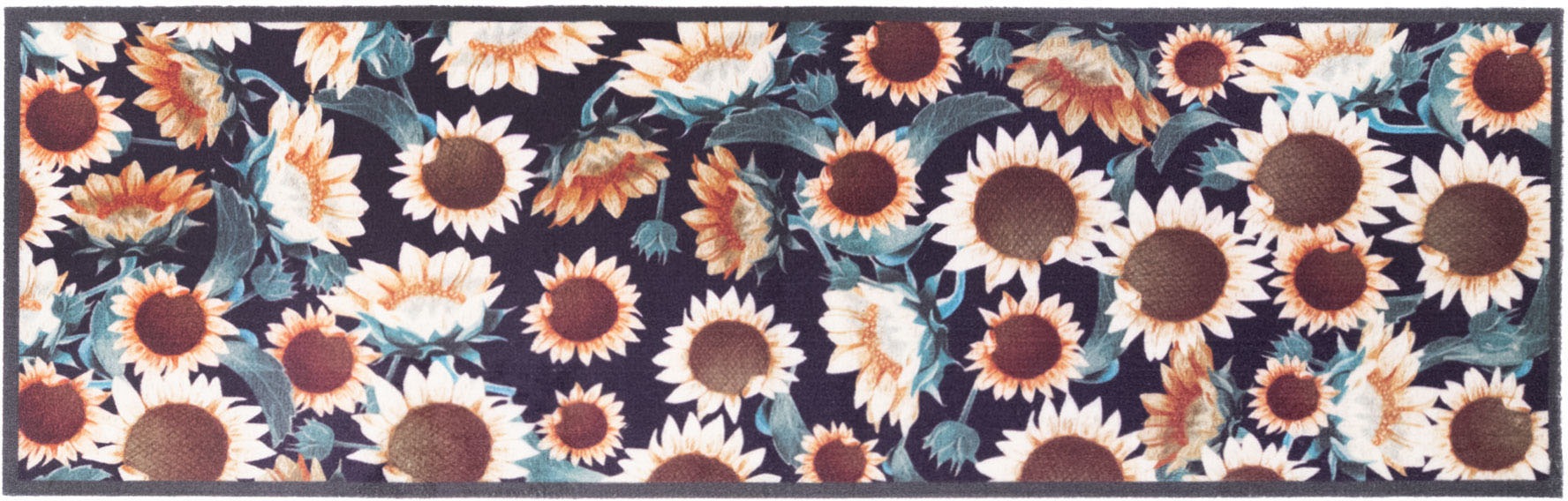 Image of Primaflor-Ideen in Textil Küchenläufer "SUNFLOWER, Made in Belgium" rechteckig 5 mm Höhe Motiv Sonnenblumen, rutschhemmend, waschbar, Küche