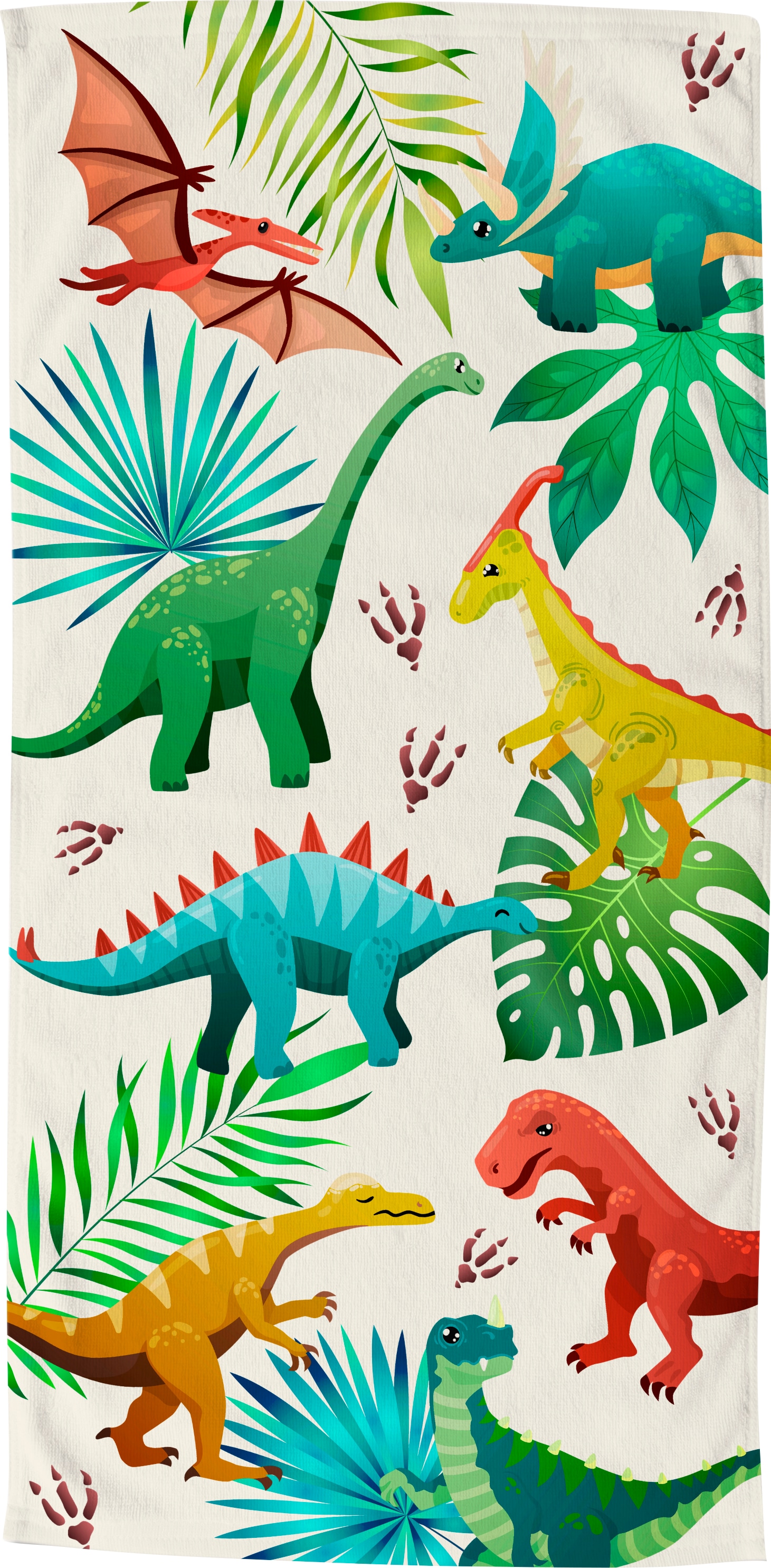 Strandtuch »Dinos«, (1 St.), Dinosaurier Motiv, trocknet schnell, Kinder