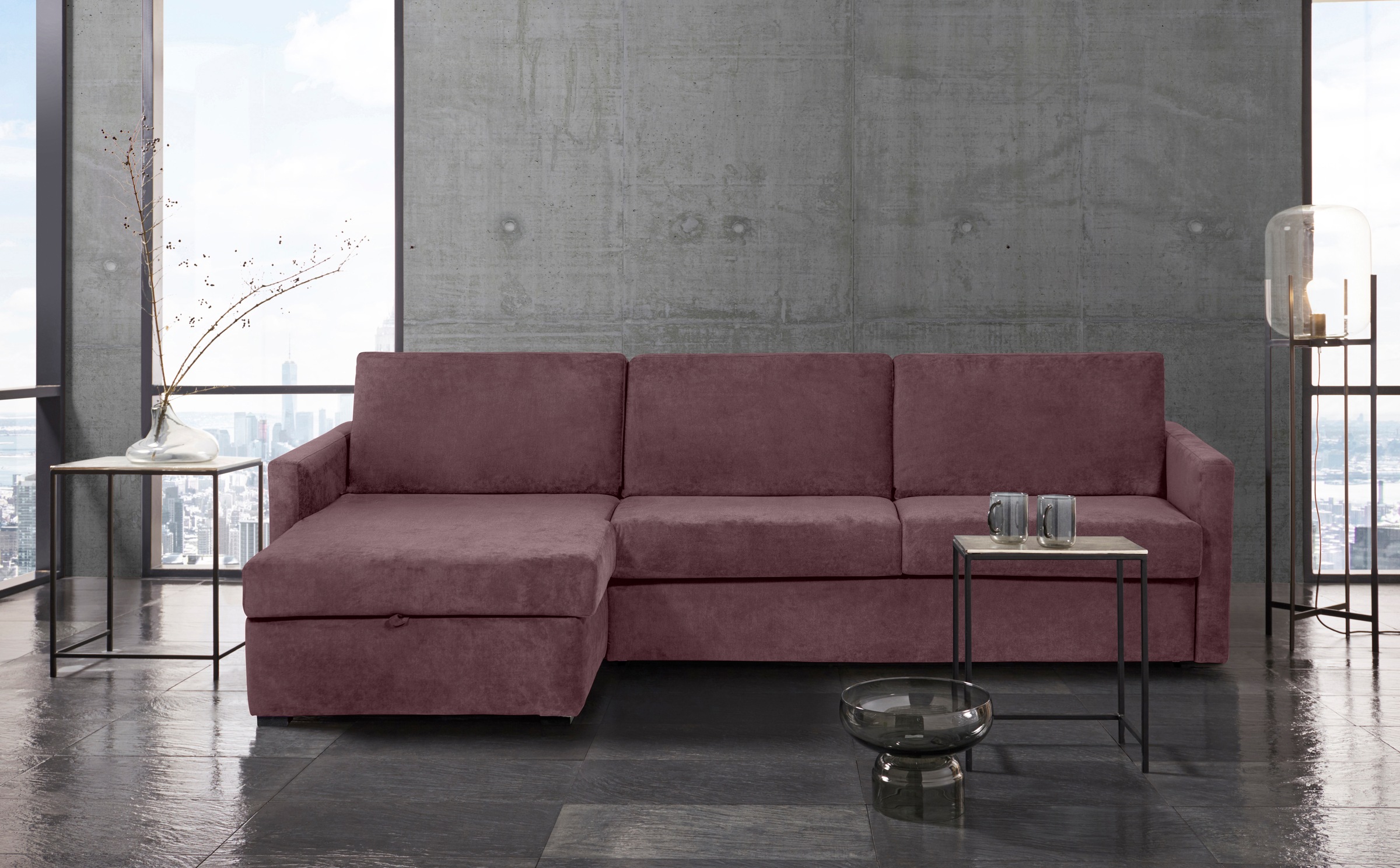 Image of GOODproduct Schlafsofa "GOLDPOINT Ecksofa 264 cm, Liegefläche (140/200cm), L-Form" Bettfunktion, Bonell-Federkernmatratze und Dauerschläfer-Funktion