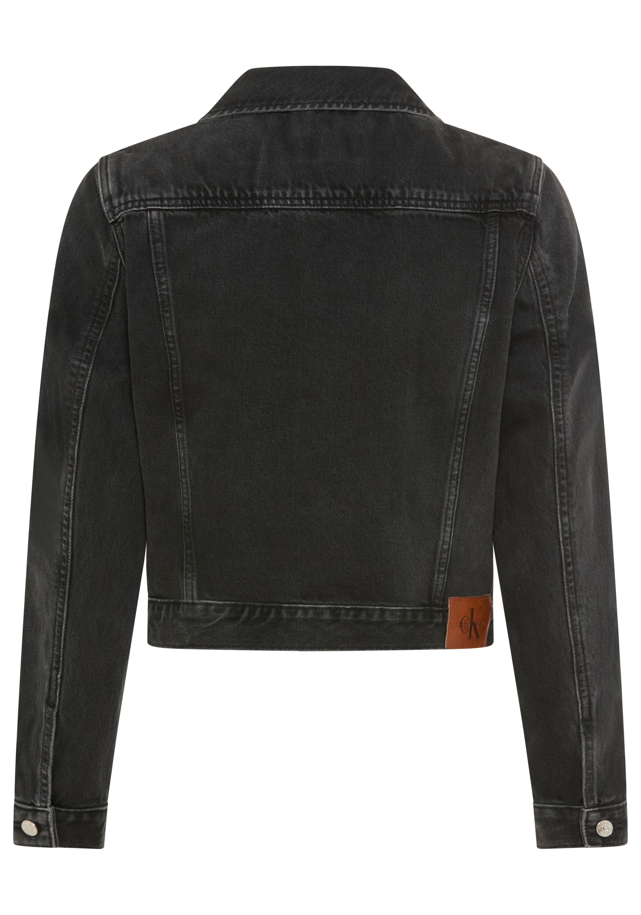 Calvin Klein Jeans Jeansjacke »CROP 90S« ohne Kapuze schmale, kurze Passform, used-washed