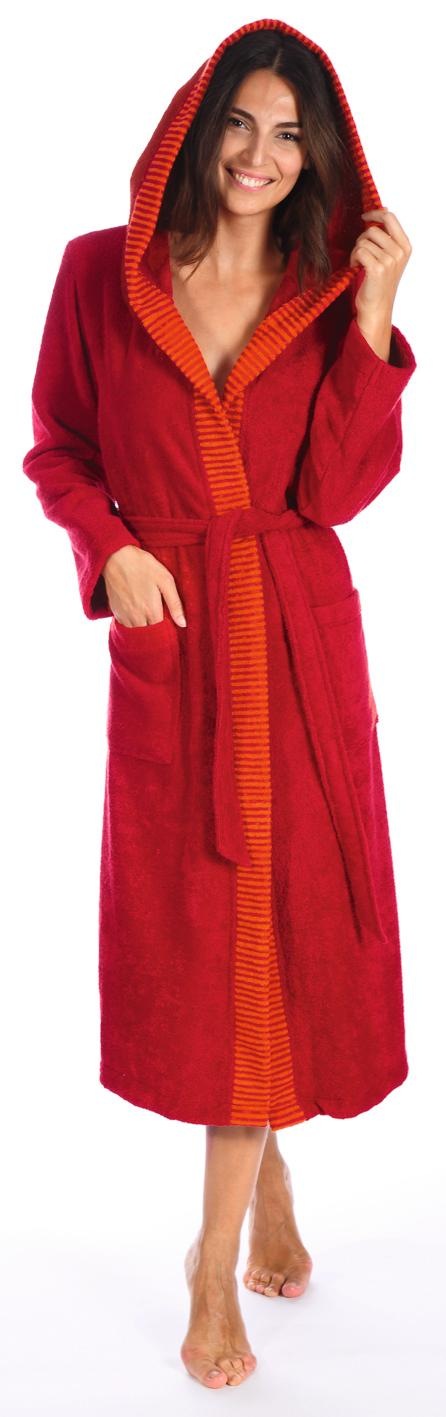 Image of Egeria Damenbademantel »Benny«, (1 St.), mit Kapuze, reine Baumwolle, Streifenbordüre bei Ackermann Versand Schweiz