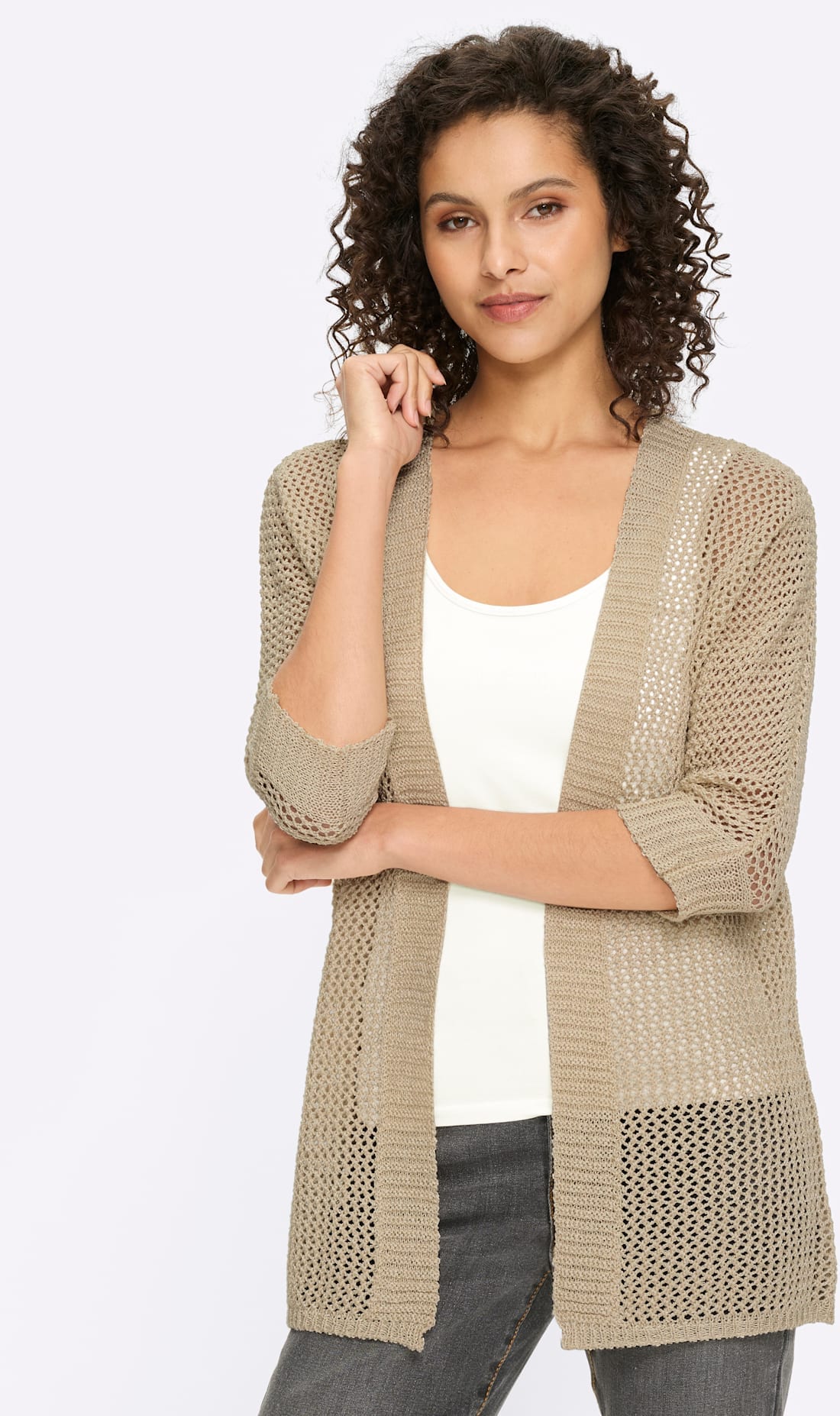 heine Veste en tricot ajouré