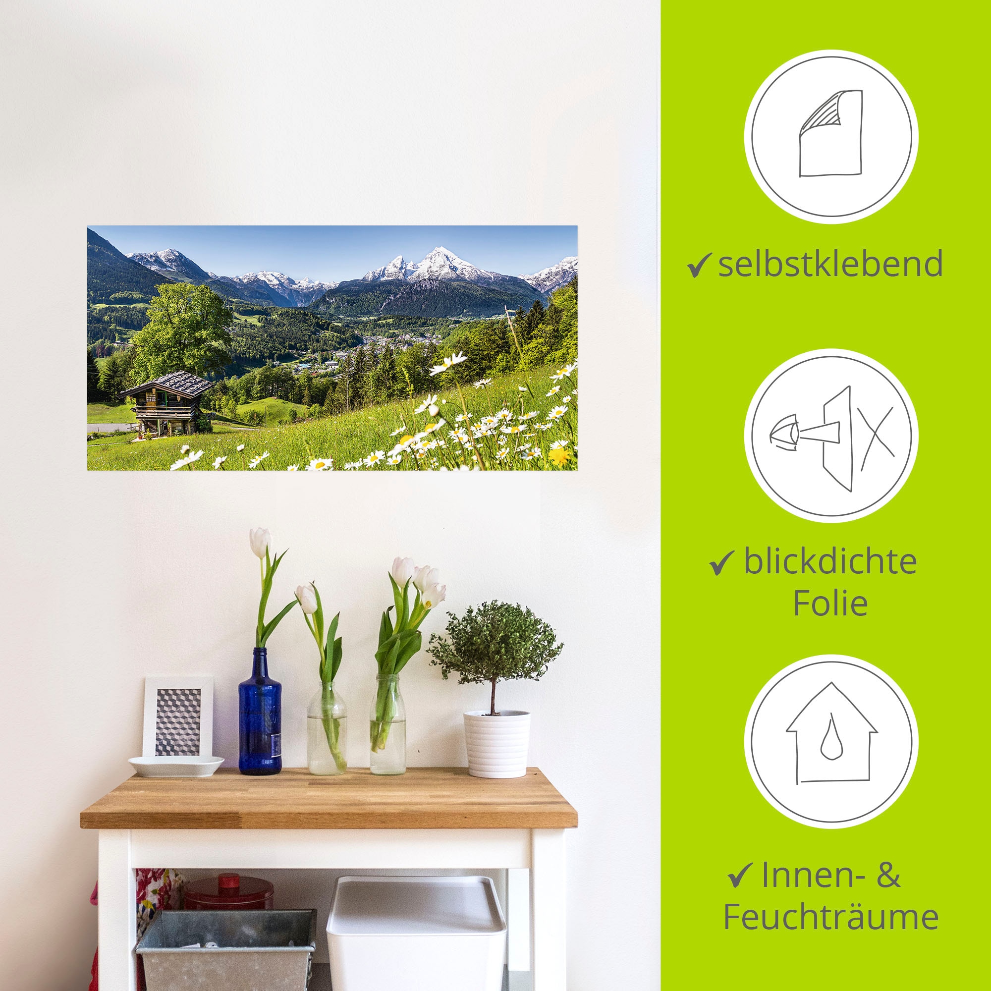 Artland Wandbild »Landschaft in den Bayerischen Alpen«, Berge, (1 St.), als Alubild, Outdoorbild, Leinwandbild, Poster, Wandaufkleber