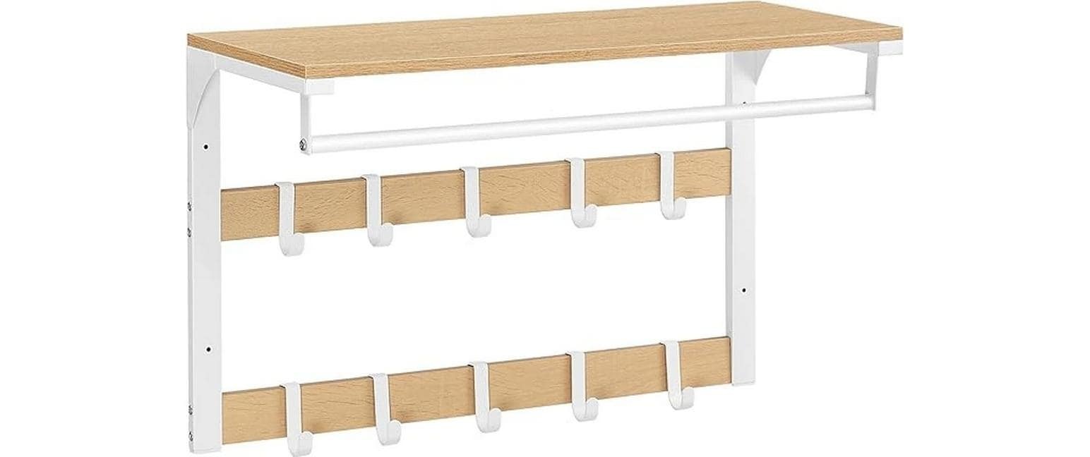 Image of VASAGLE Wandgarderobe "mit 10 Haken 65 cm x 42 cm"