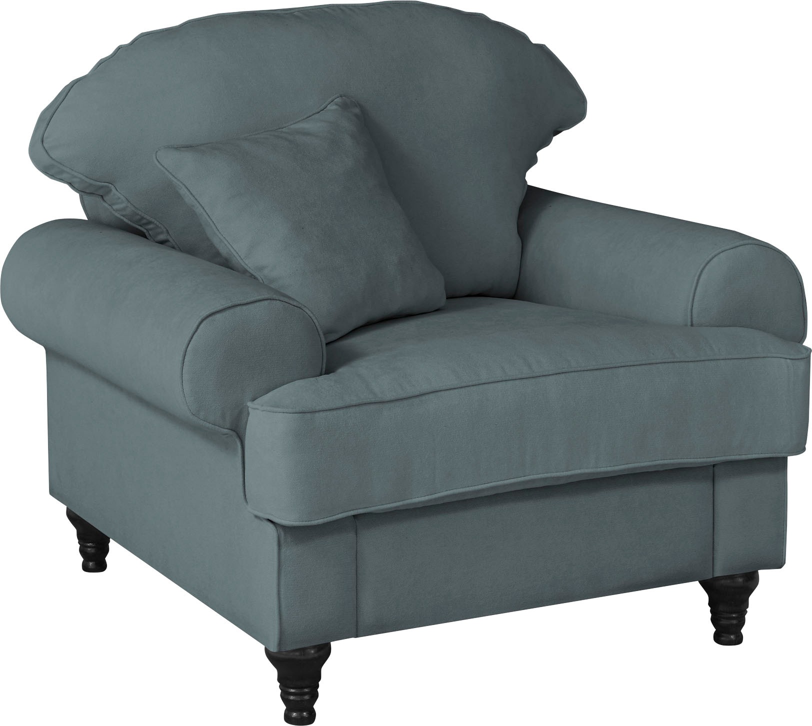 GOODproduct Fauteuil »Westminster mit hochwertigem Microfaserbezug, in 5 Farben verfügbar« rembourrage à ressorts, pied tourné, coussin décoratif inclus
